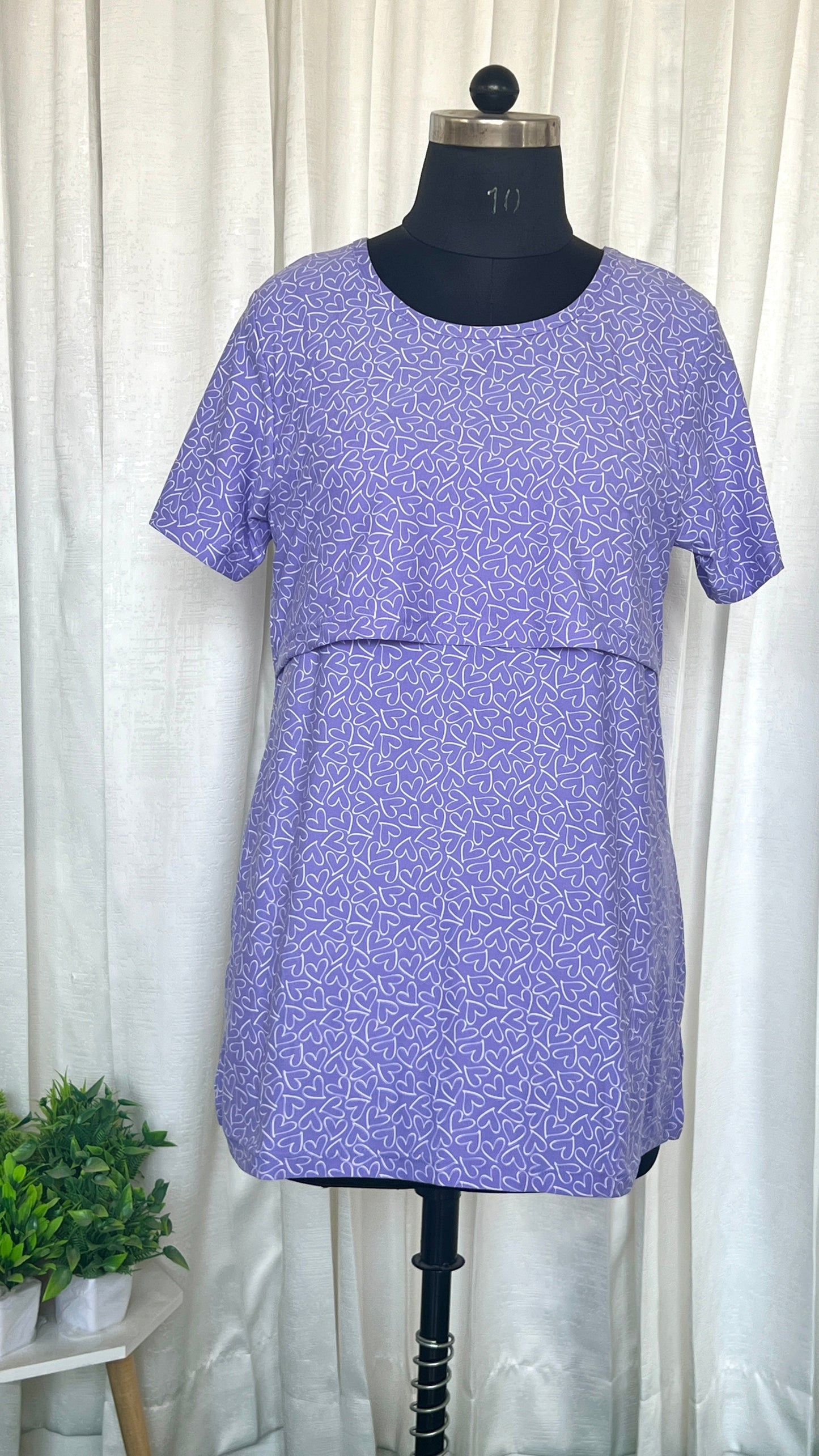 Lilac Heart Maternity T-shirt