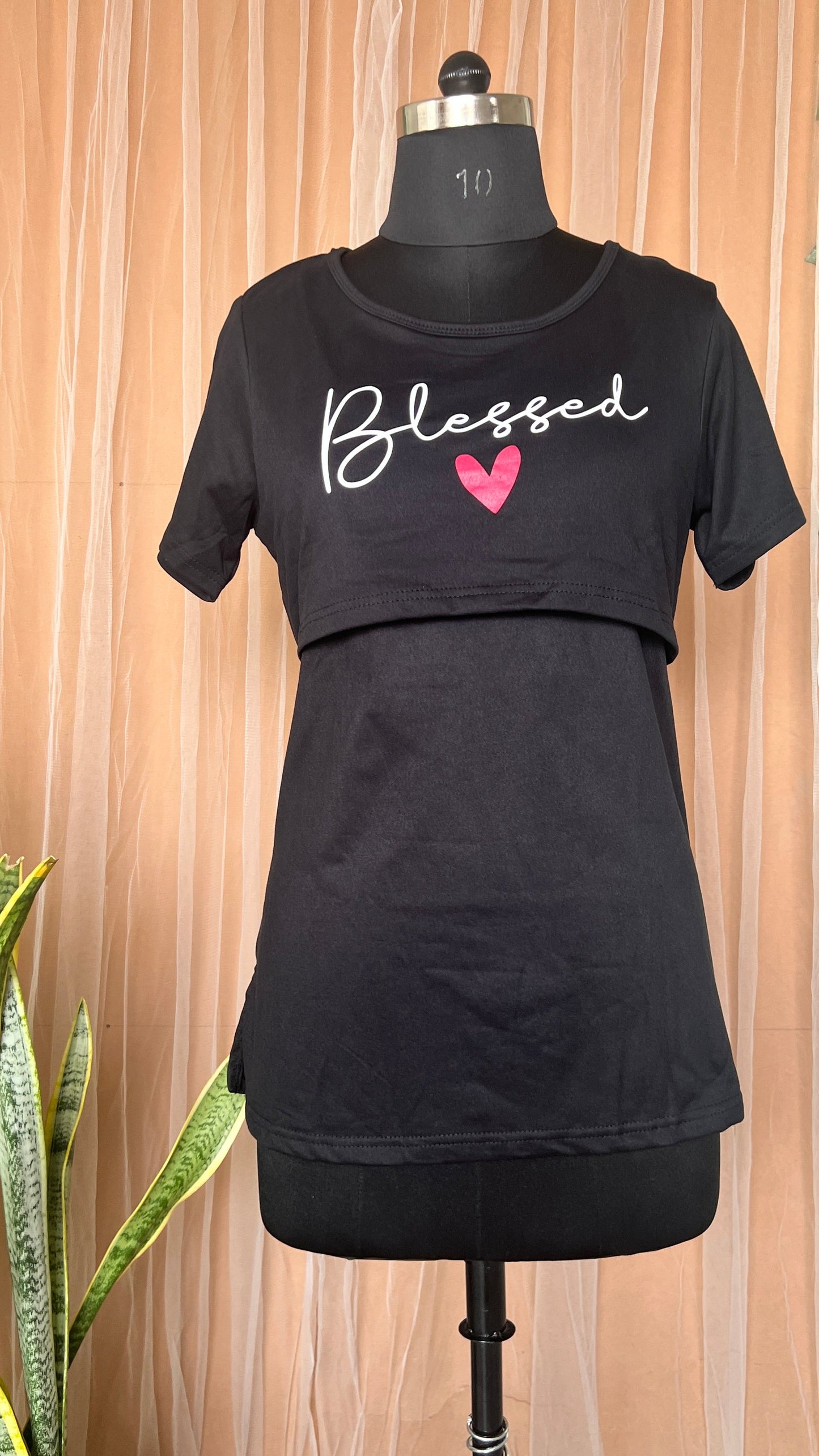 Maternity blessed T-shirt winter( Minor embroidery variation so sold at sale price )