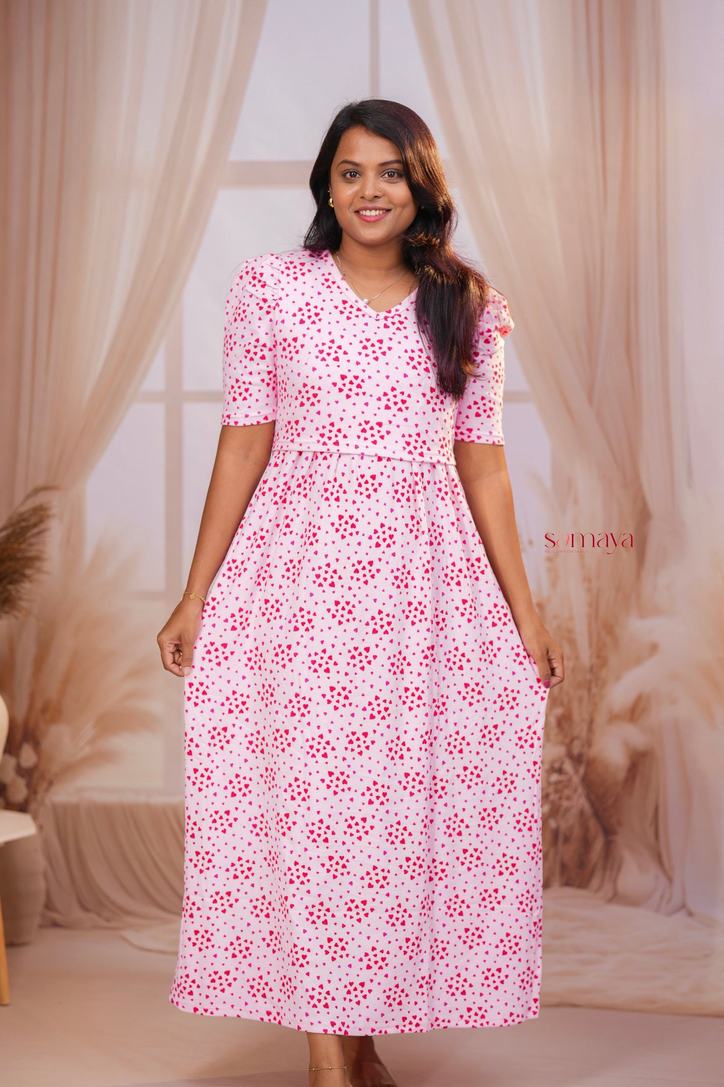Maxi Babypink Waffle Dress