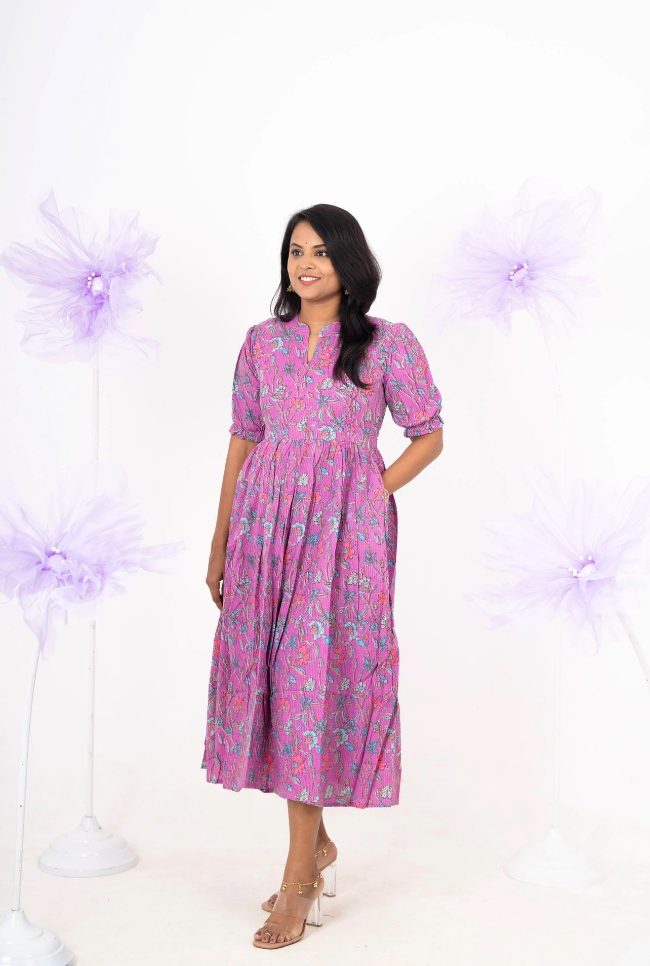 Laya Casual dress With Lining Non-Maternity & Feeding-Friendly Dress