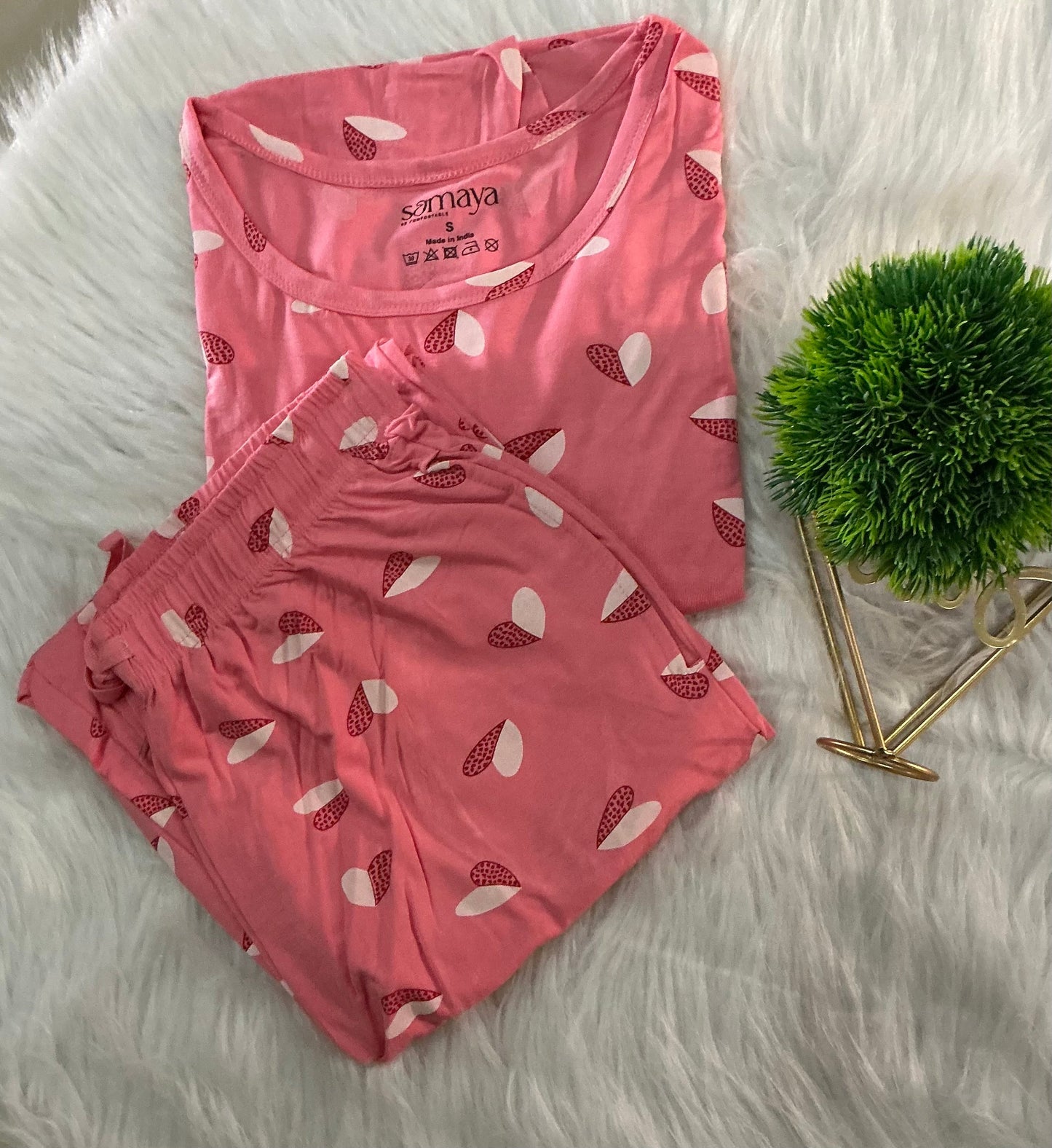 Peach heart Feeding Pant Set ( lightweight )