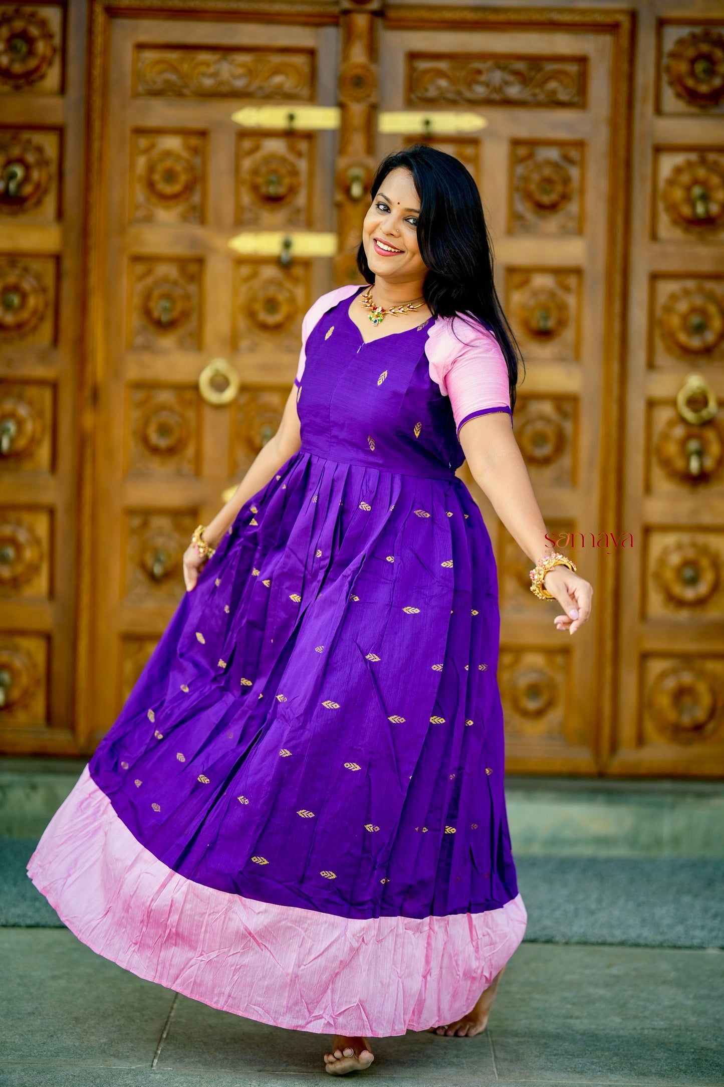Soundarya raw silk maxi Dress With Lining ( ready to dispatch)