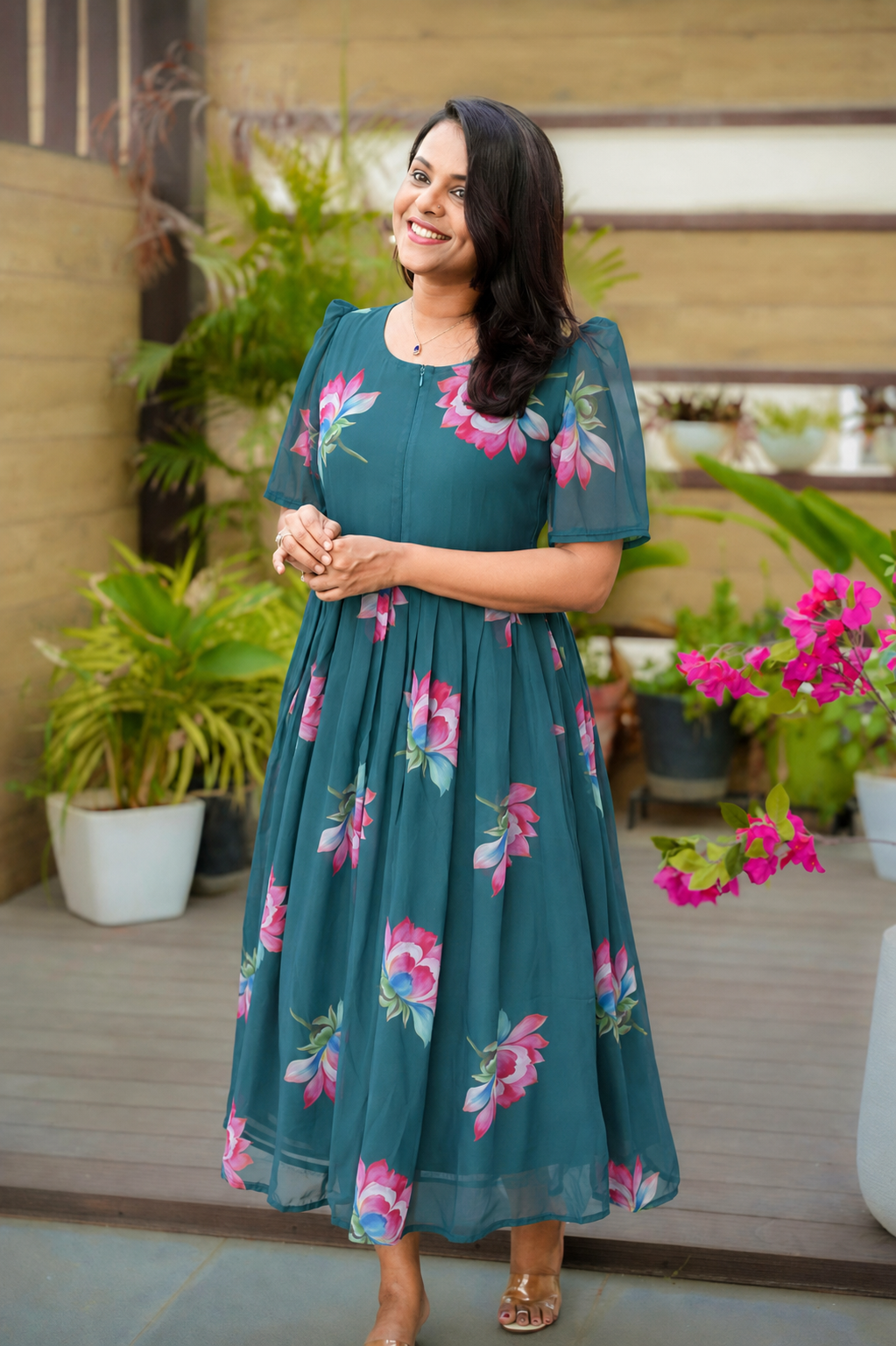 Riya georgette casual Dress With Lining ( No-Iron Everyday Dress)