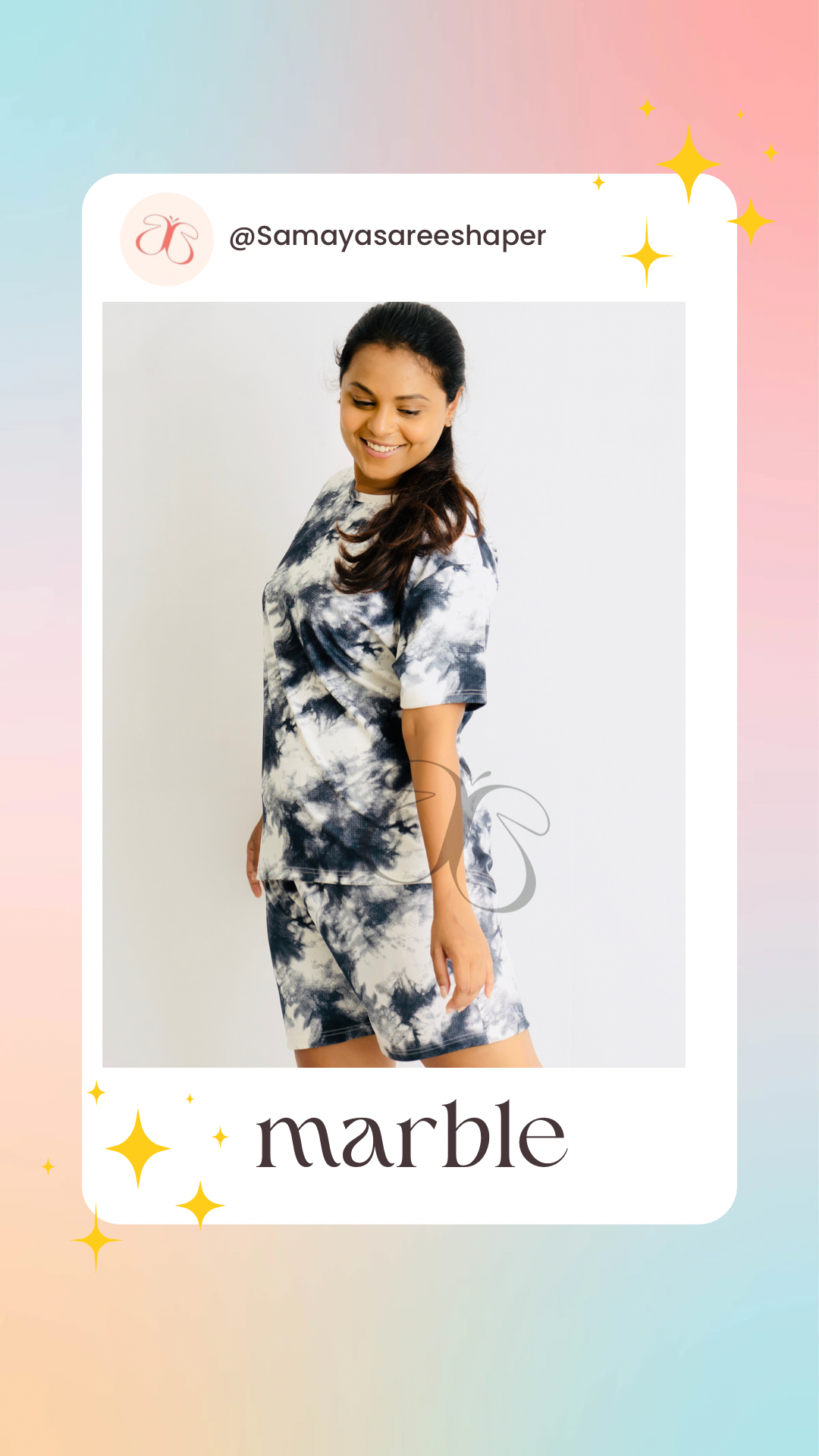 shorts set-marble