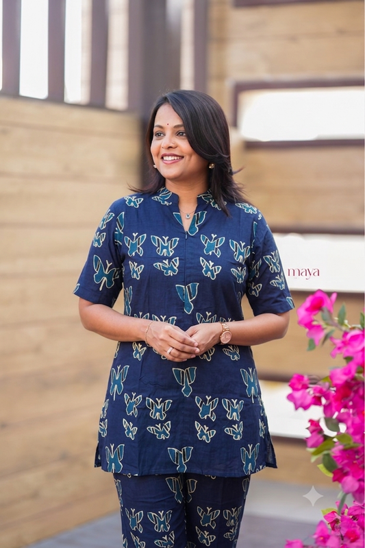 THEERA-blue butterfly Co-ord Set