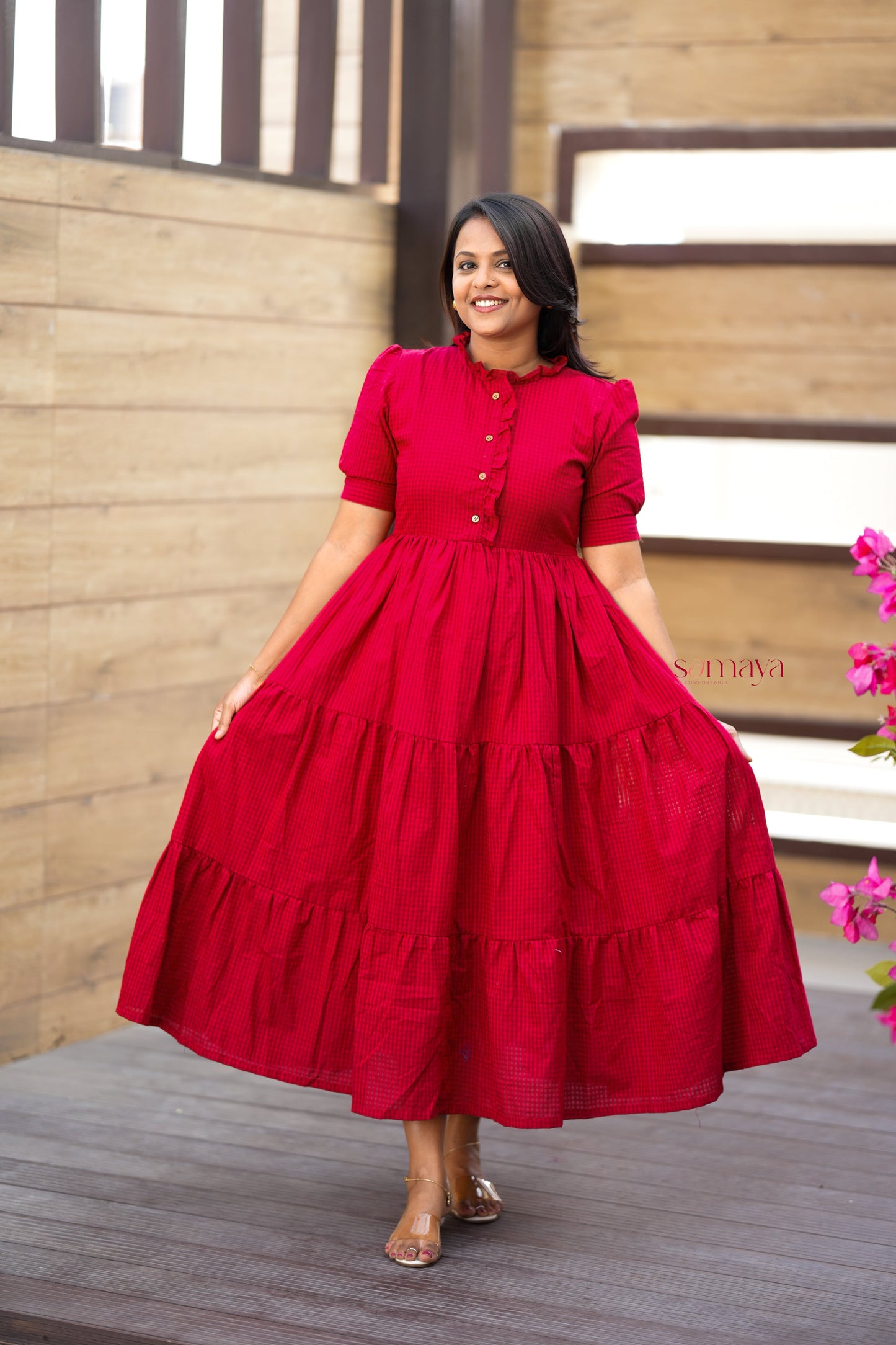 Deepika  maxi cotton  Dress With Lining(Ultimate Layered Flare Dress)august 25  th dispatch