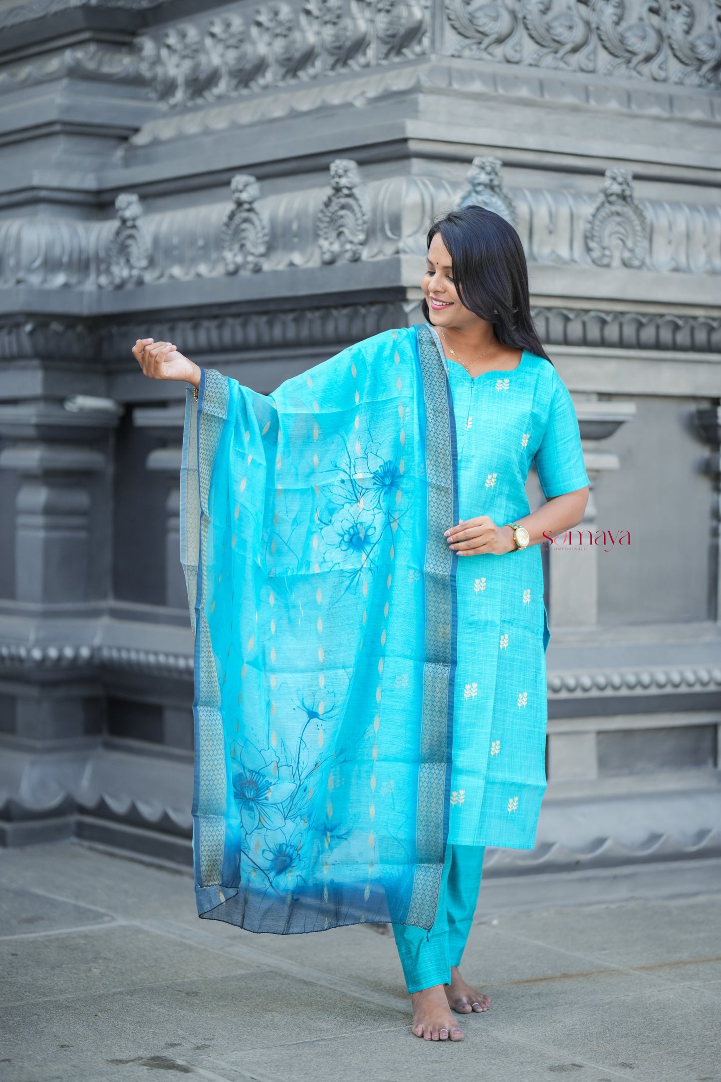 Neelam 3 piece  Salwar Set with organza dupptta ( ready to dispatch)set of 3