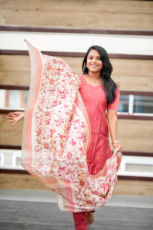 Divya  3 piece raw silk suit set with dupptta set of 3( ready to dispatch)