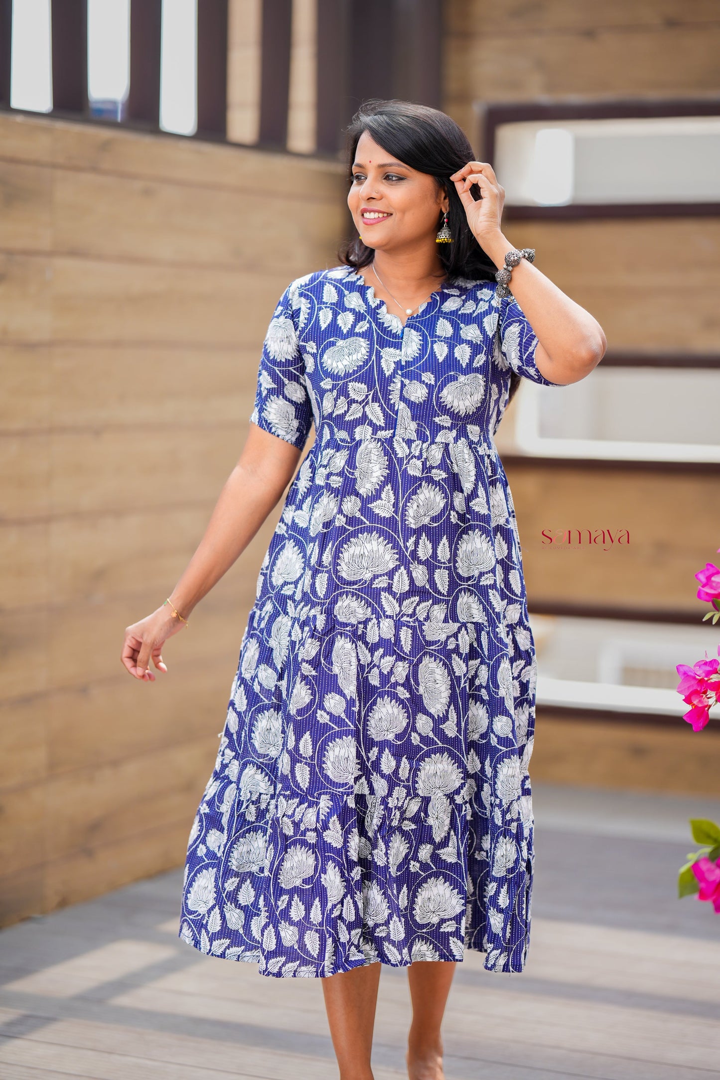 Navy Blue day to night dress without lining
