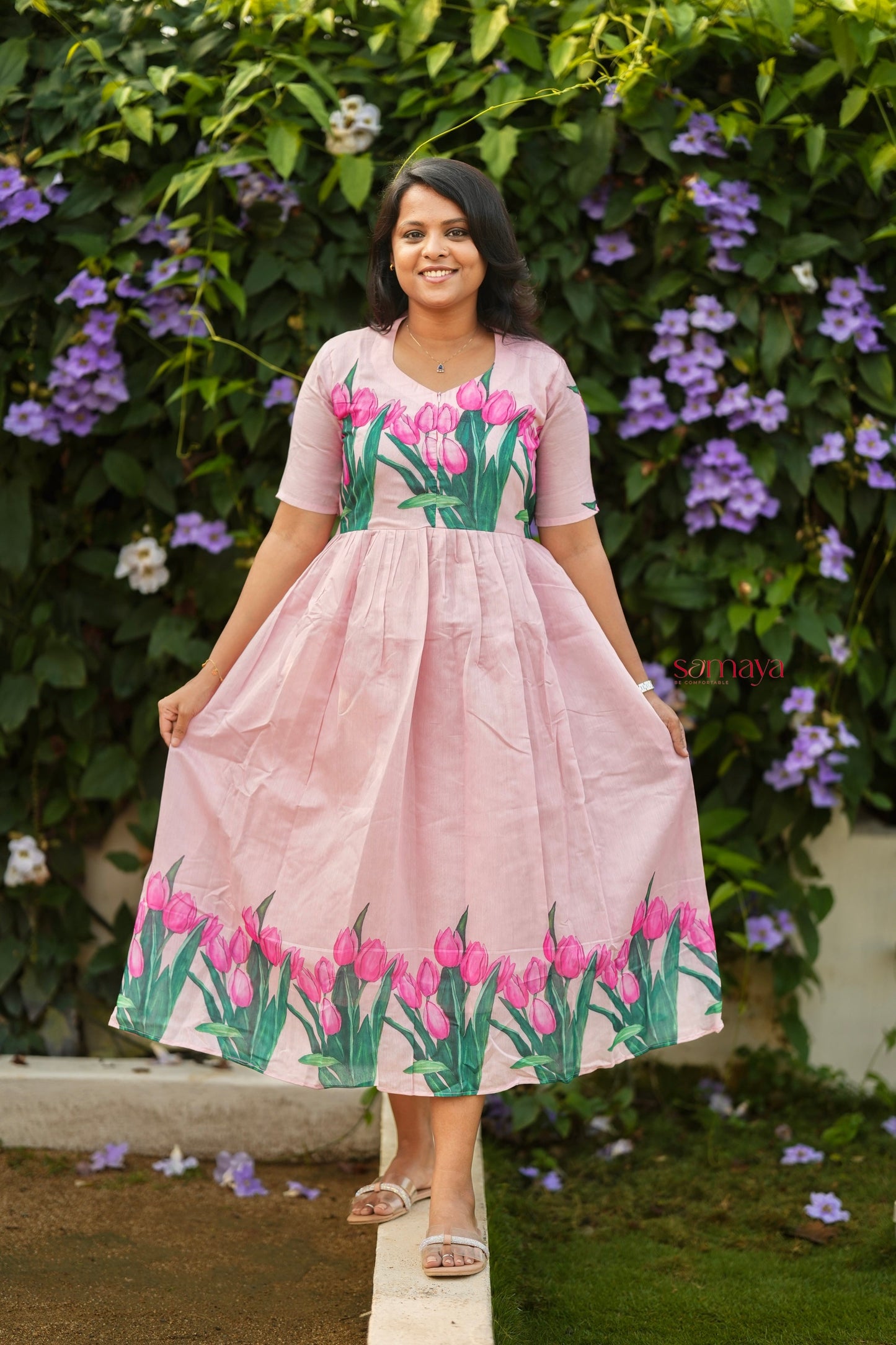 Tulip Pure Chanderi Dress With Lining ( ready to dispatch)
