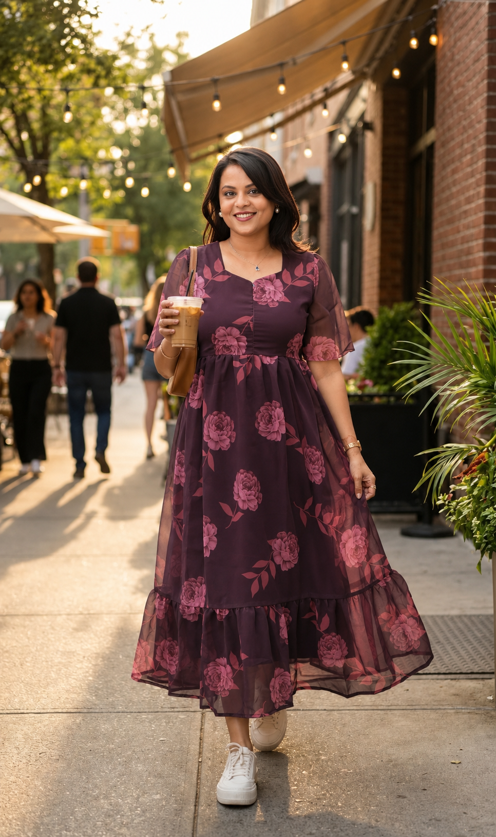 Maxi georgette casual Dress With Lining ( No-Iron Everyday Dress)50” inch