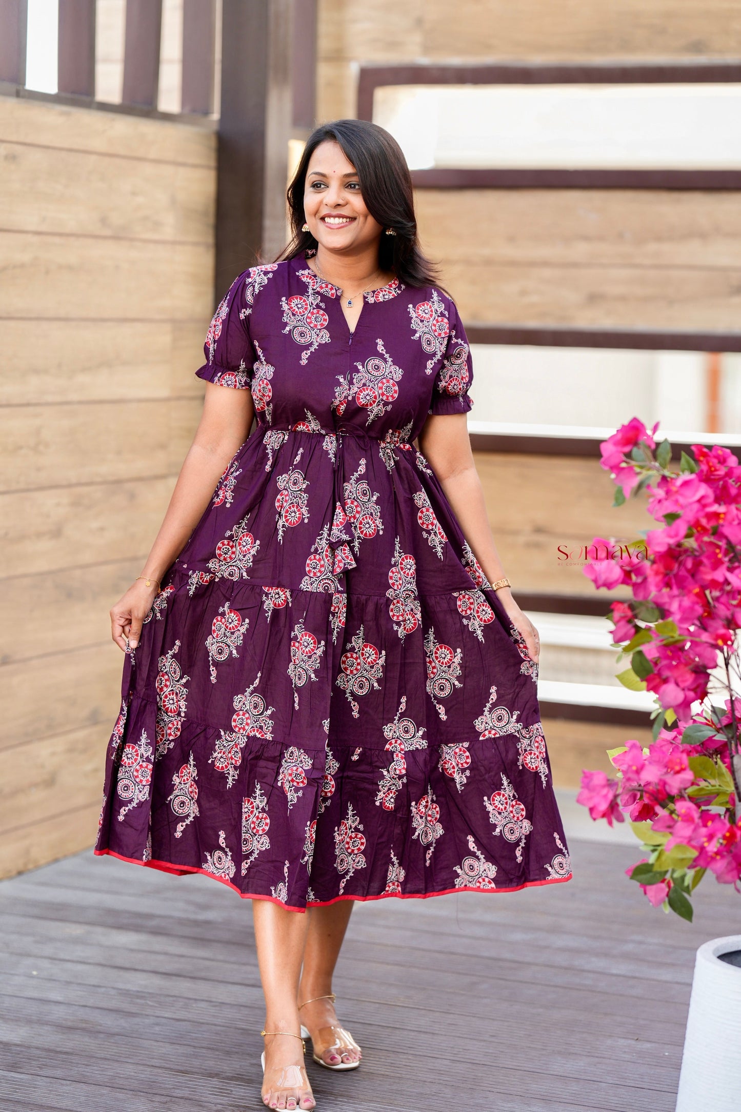 Ammu cotton  casual Dress With Lining