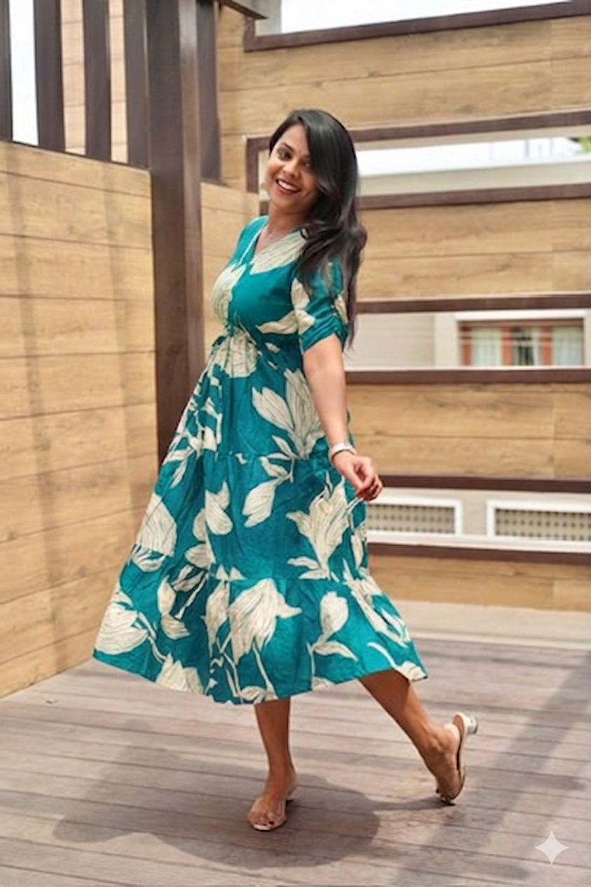 Theera Sky Casual Dress With Lining