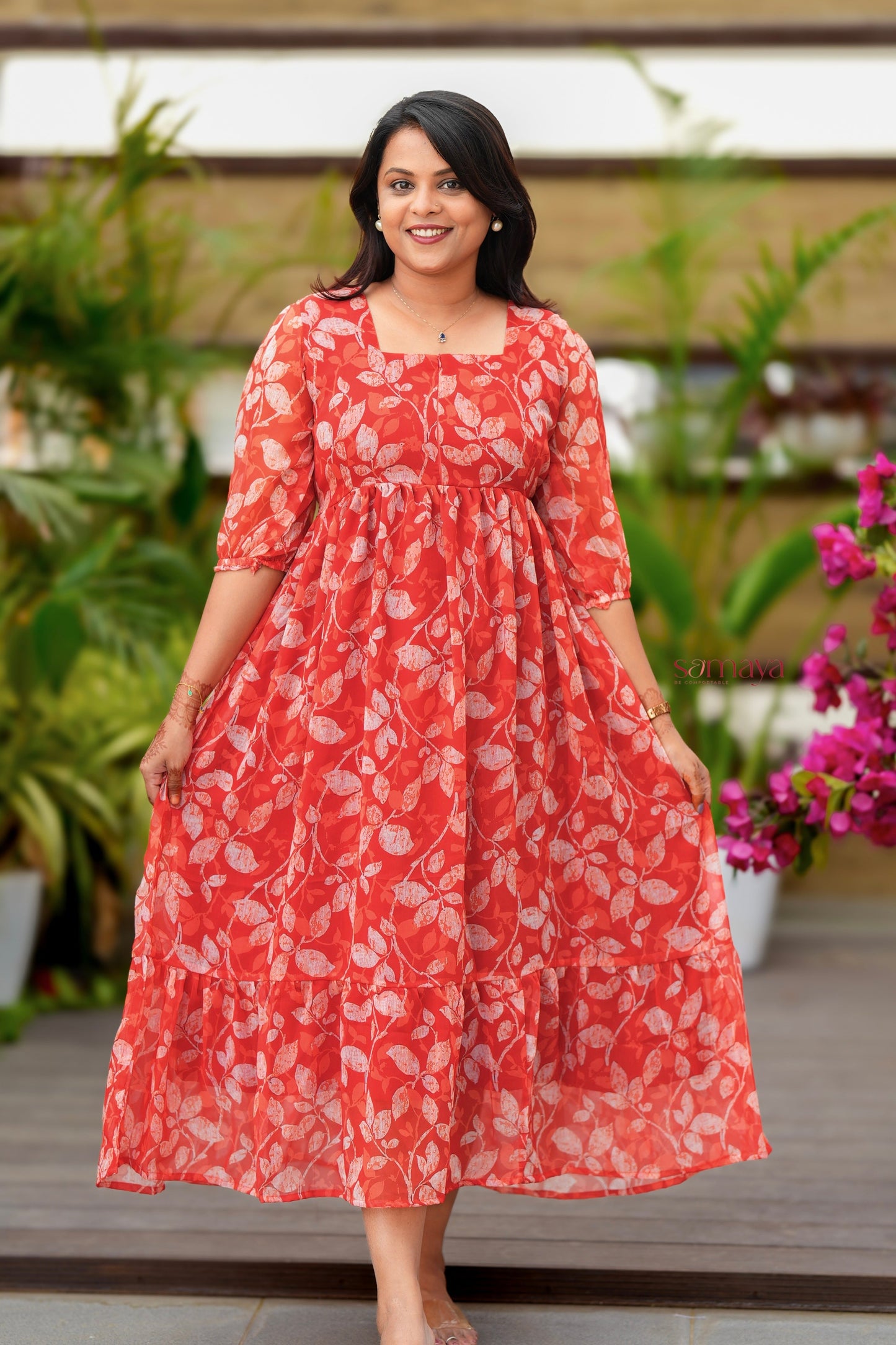 Riya georgette casual Dress With Lining ( No-Iron Everyday Dress)