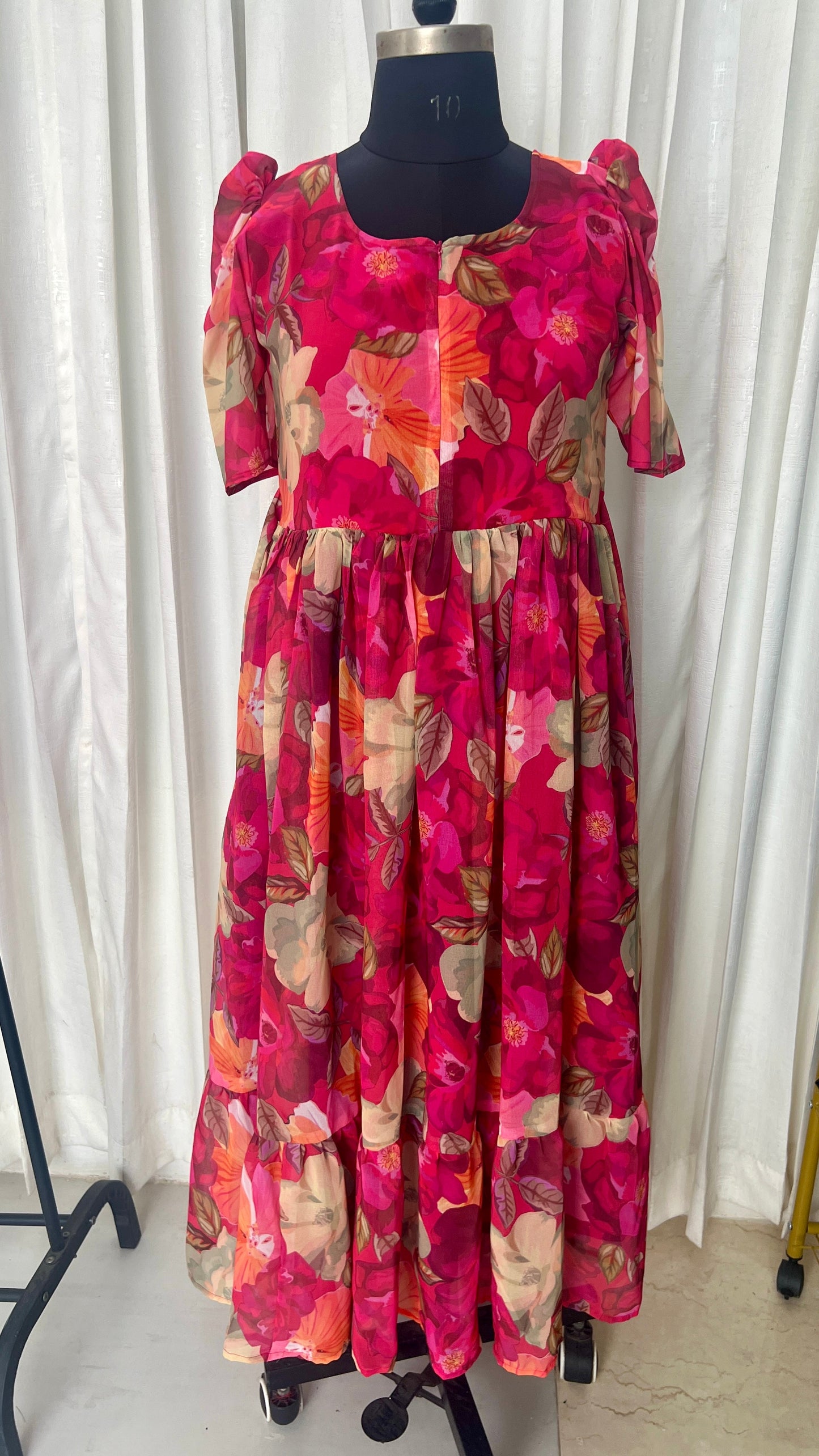 Shruthi georgette casual  Dress With Lining ( No-Iron Everyday Dress)