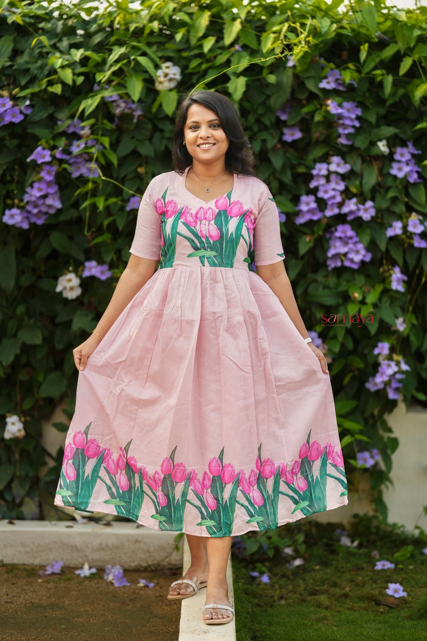 Tulip Pure Chanderi Dress With Lining ( ready to dispatch)
