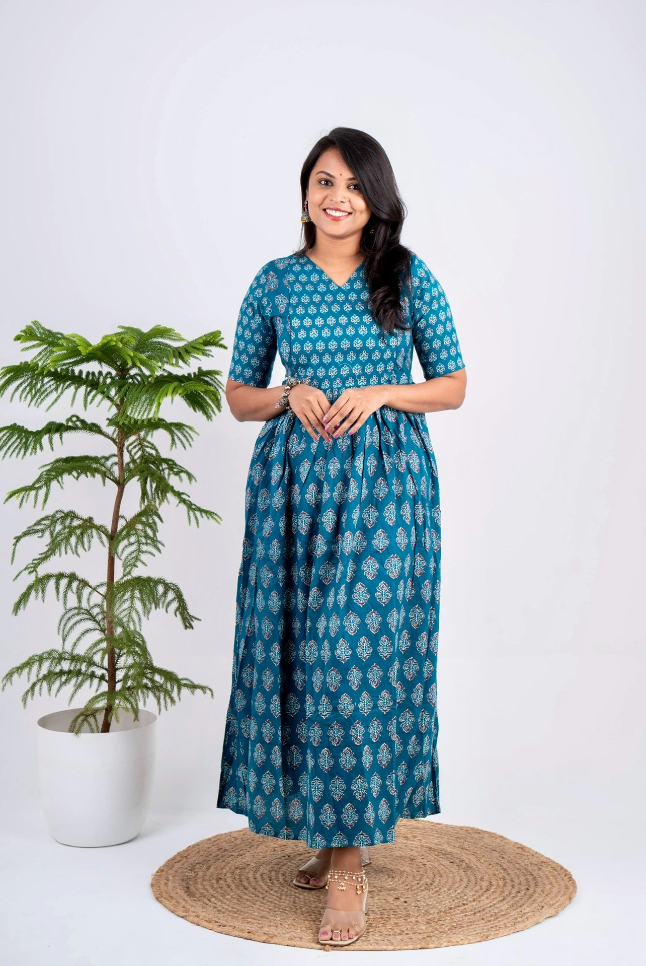 Maxi Geetham Maternity Feeding day to night dress without lining