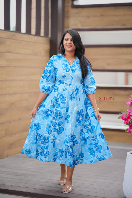 Blue day to night dress without lining