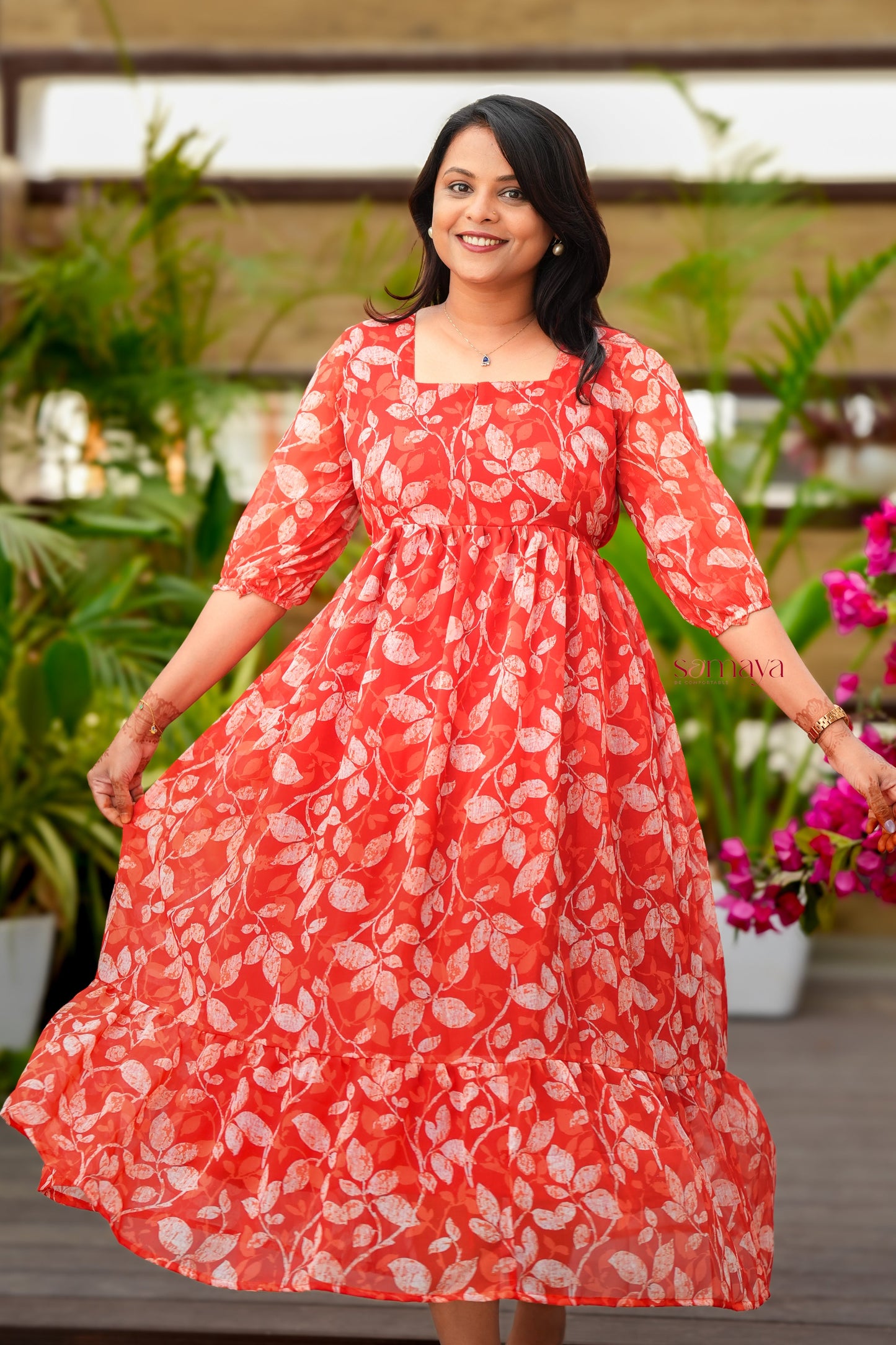 Riya georgette casual Dress With Lining ( No-Iron Everyday Dress)