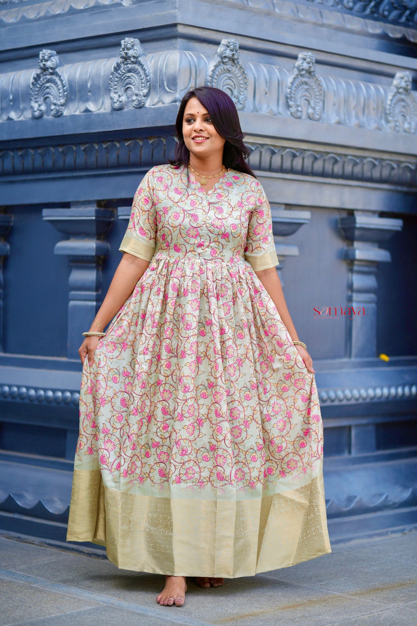 Malar soft silk Dress with Lining ( ready to dispatch)