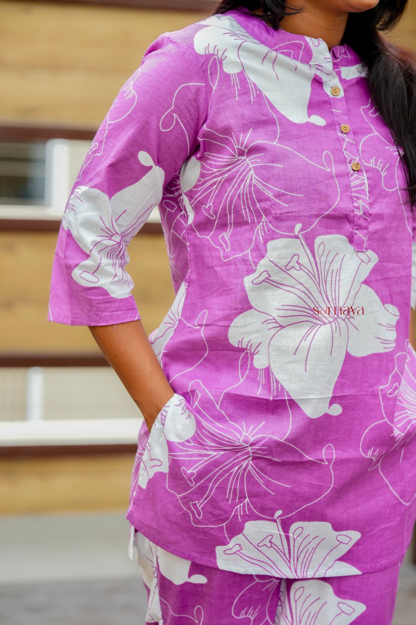 HAASYA  Lilac Night Co-ord Set