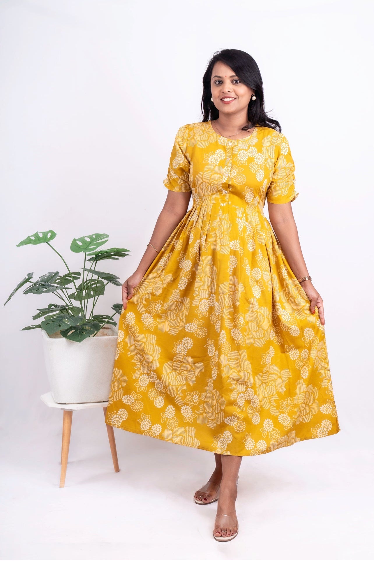 Sunshine-2  Day to Night Dress Without Lining( Wrinkle-Free Cotton blend Dress)