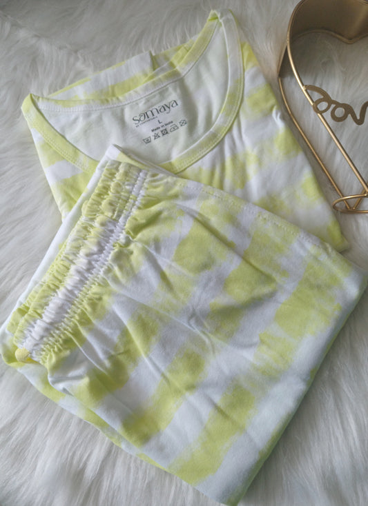 Green tie & dye Feeding Pant set (light weight)