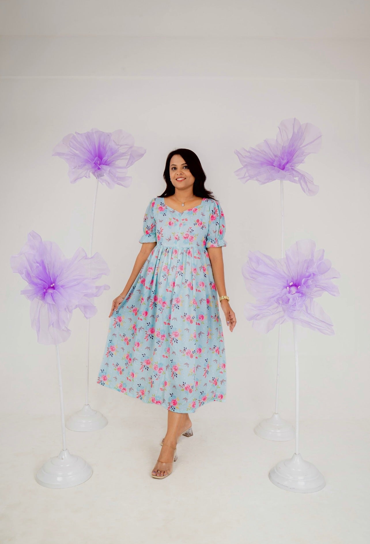 Mint marvel casual  Dress With Lining "Non-Maternity & maternity Feeding-Friendly Dress"
