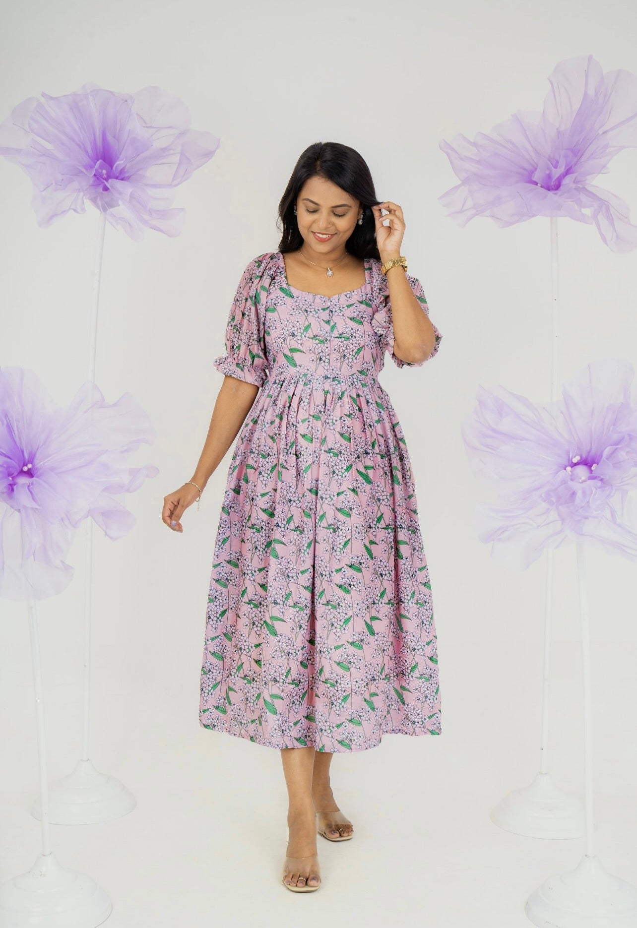 Emma  casual  Dress With Lining (No-Iron Everyday Dress)
