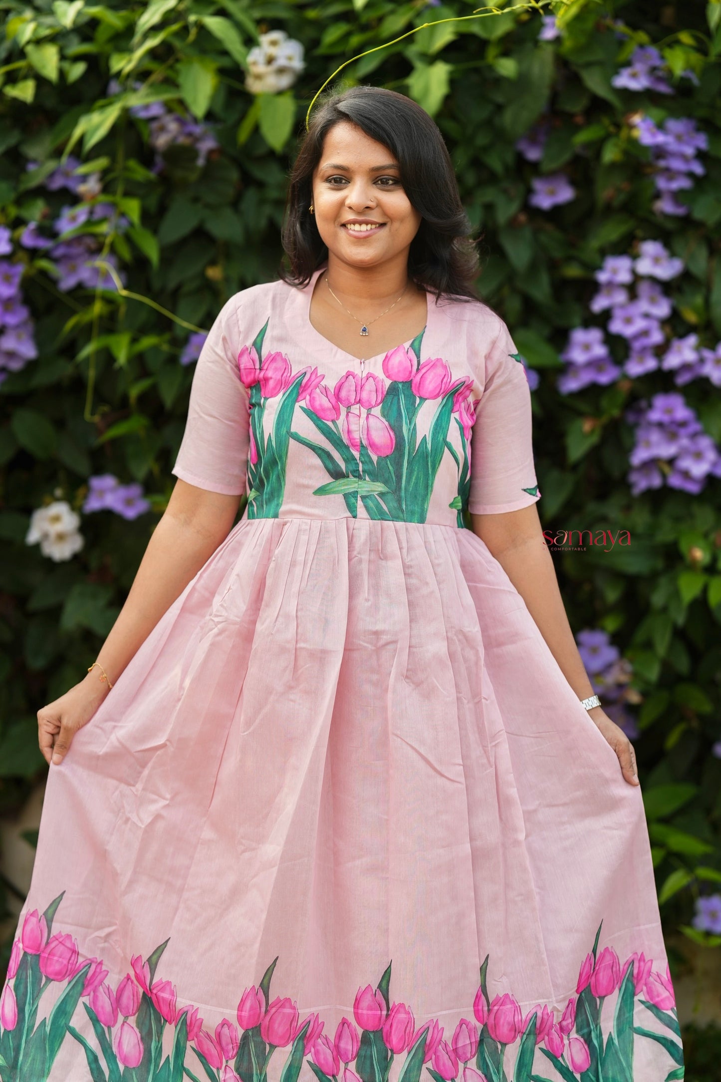Tulip Pure Chanderi Dress With Lining ( ready to dispatch)