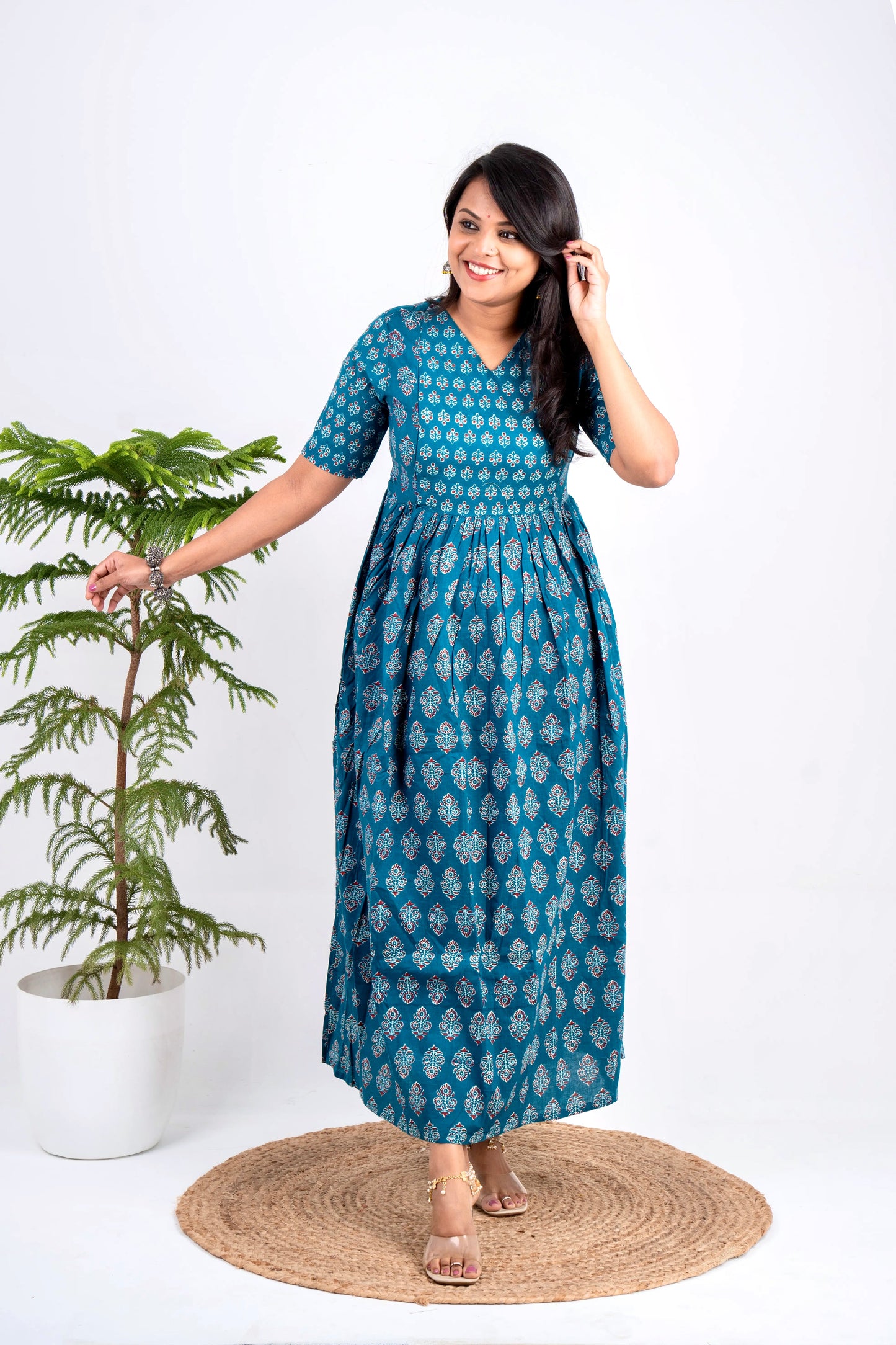 Maxi Geetham Maternity Feeding day to night dress without lining