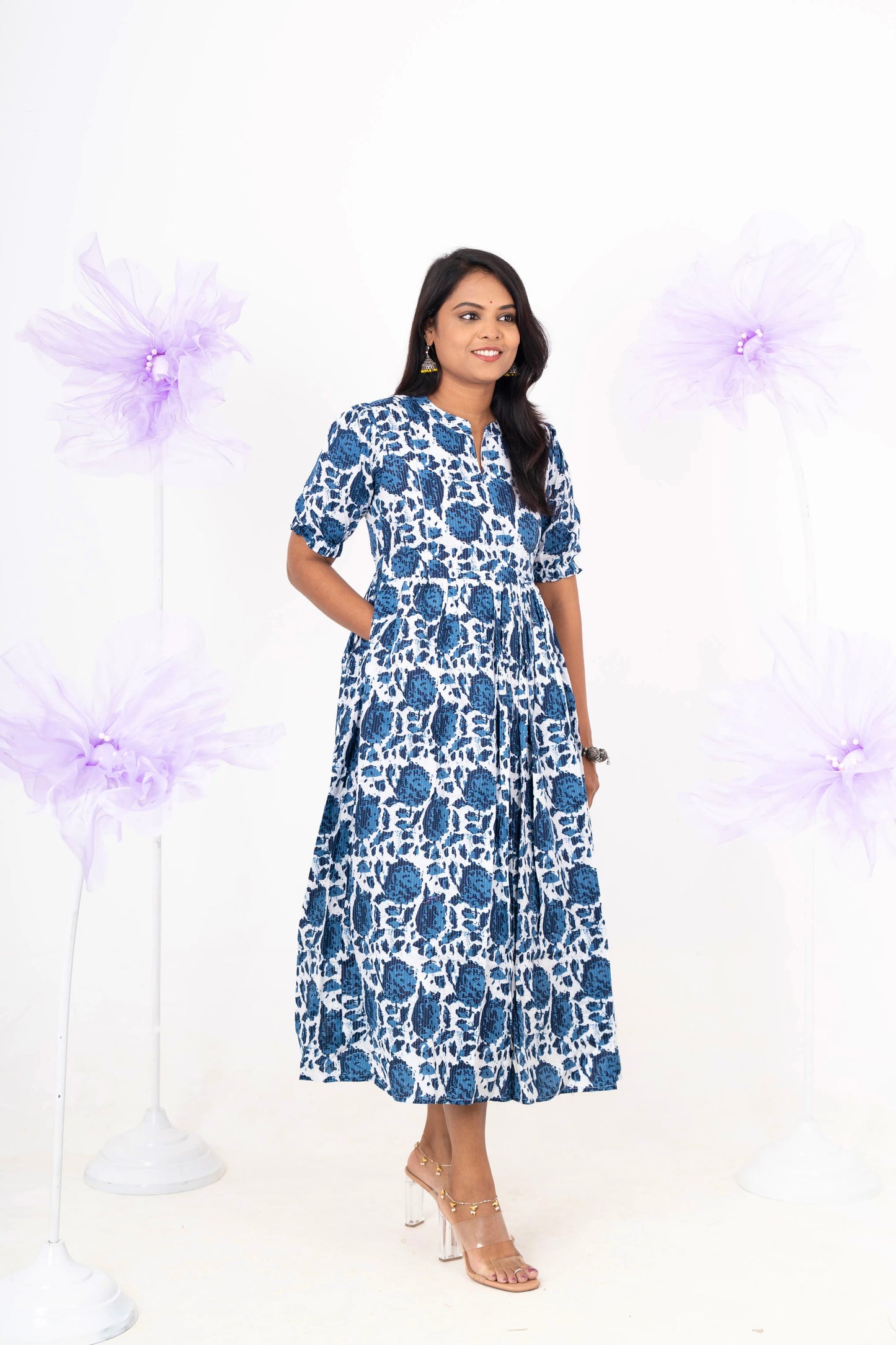 Anya casual  Dress With Lining Non-Maternity & Feeding-Friendly Dress