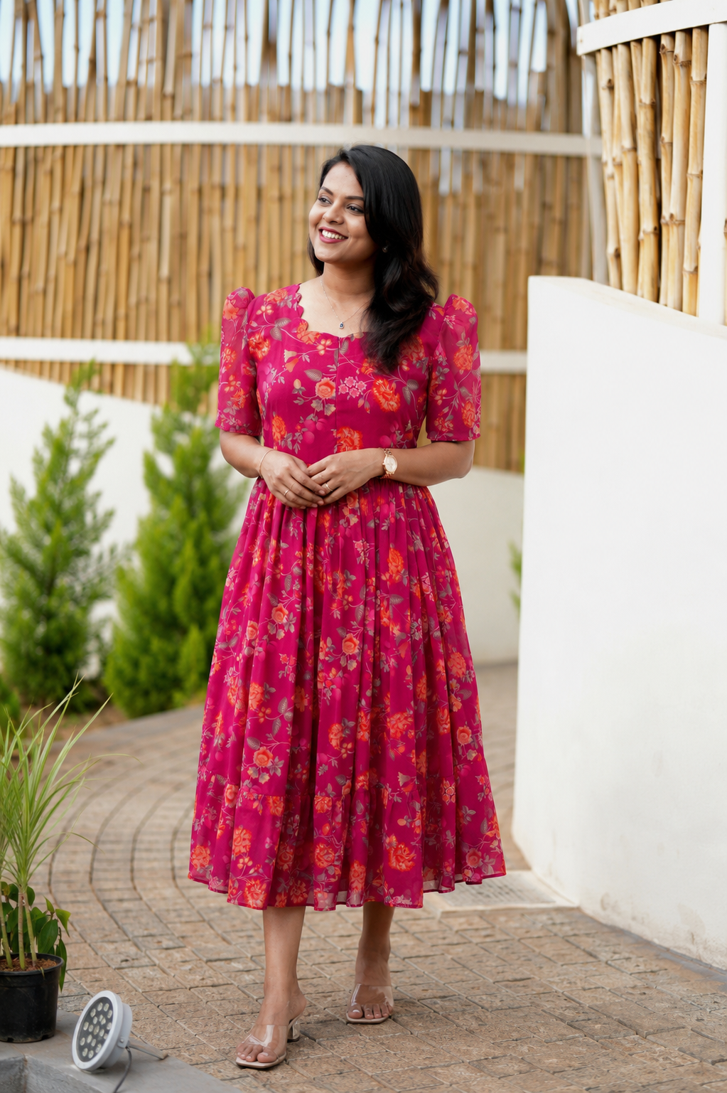 Nivisha georgette casual  Dress With Lining ( No-Iron Everyday Dress)