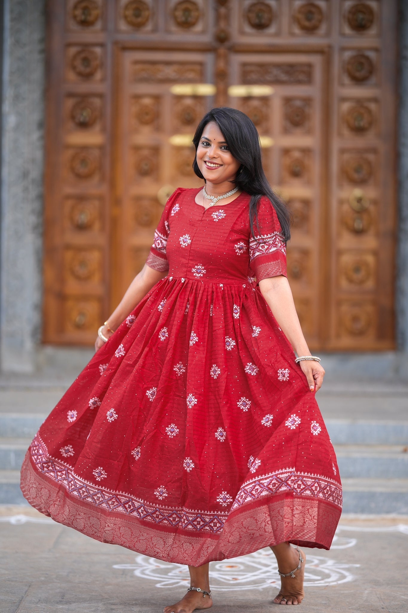 Renuga festive Maxi Dress with Lining ( ready to dispatch)