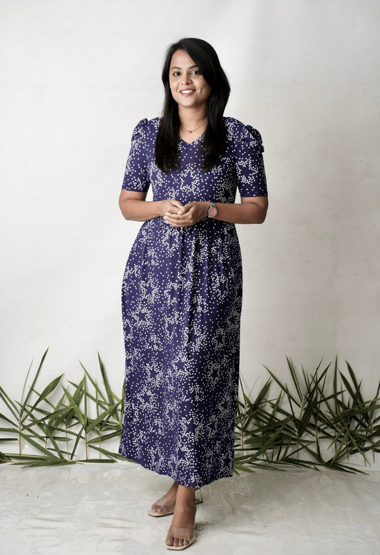 Maxi  Navy stardust Light Weight Dress