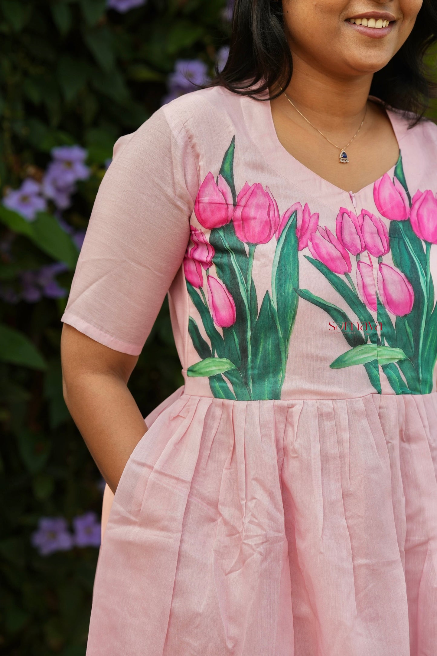 Tulip Pure Chanderi Dress With Lining ( ready to dispatch)