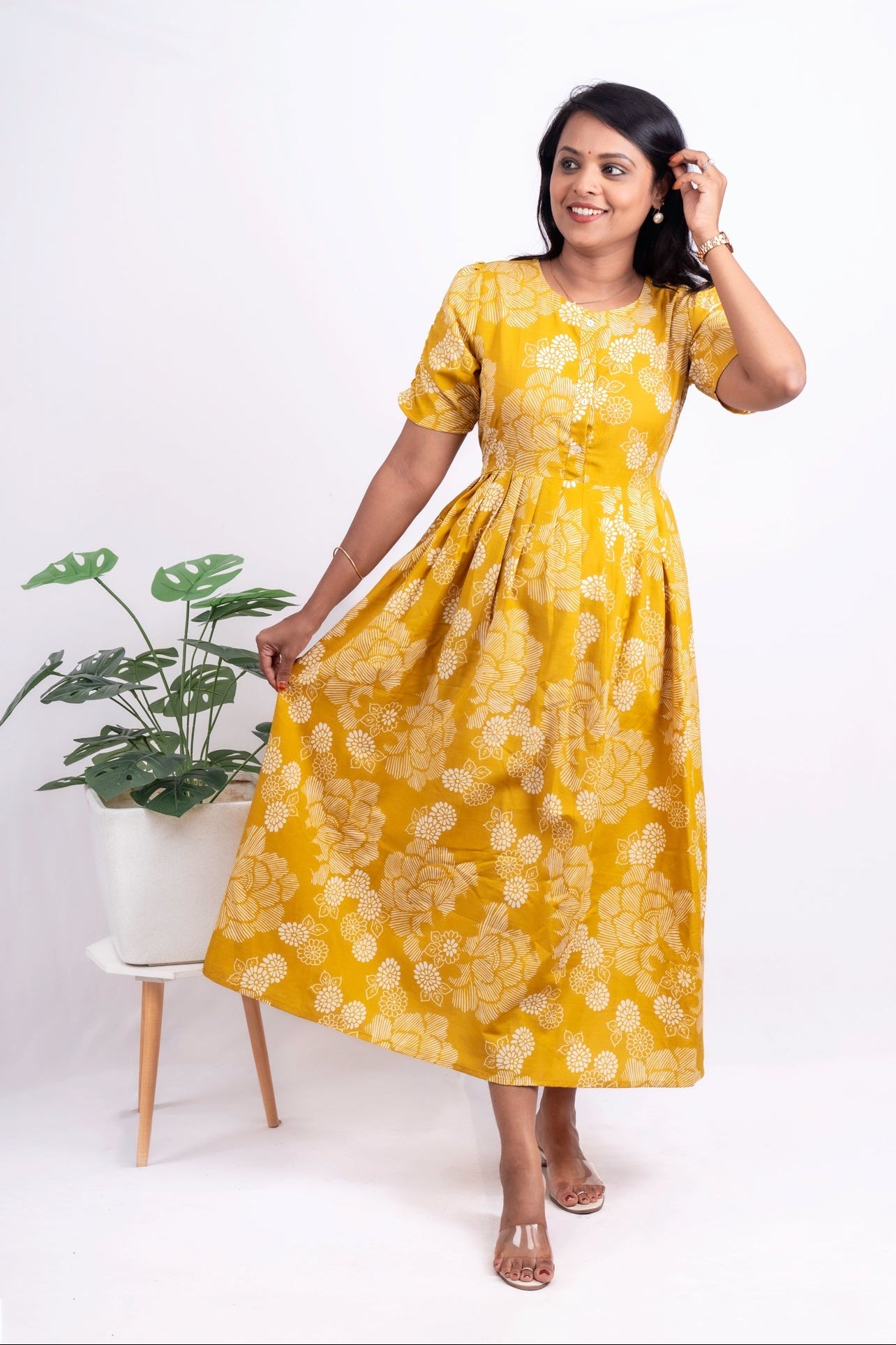 Sunshine-2  Day to Night Dress Without Lining( Wrinkle-Free Cotton blend Dress)