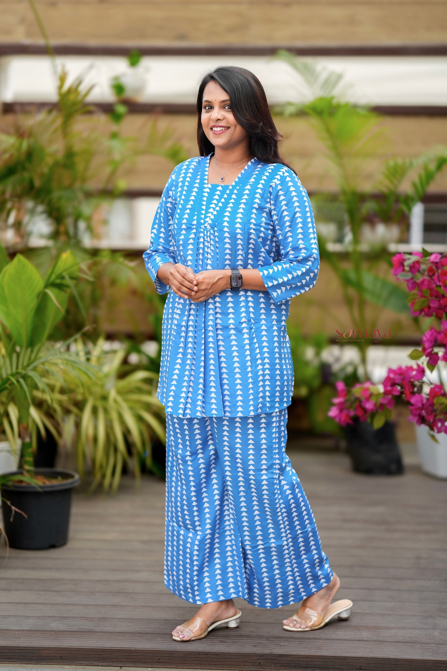 Vaanam -Sky blue  co-ord set