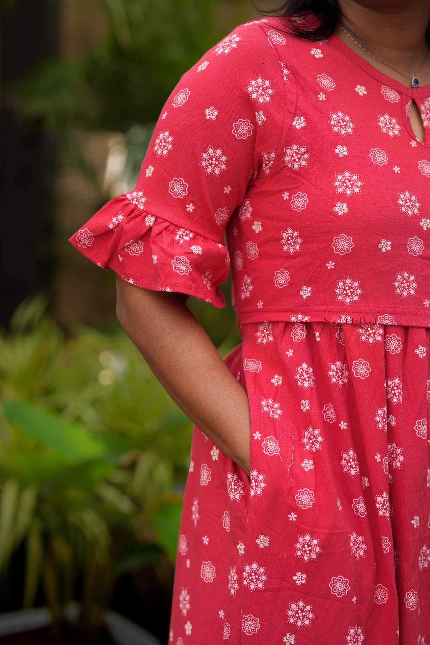 Midi kollam Waffle Dress