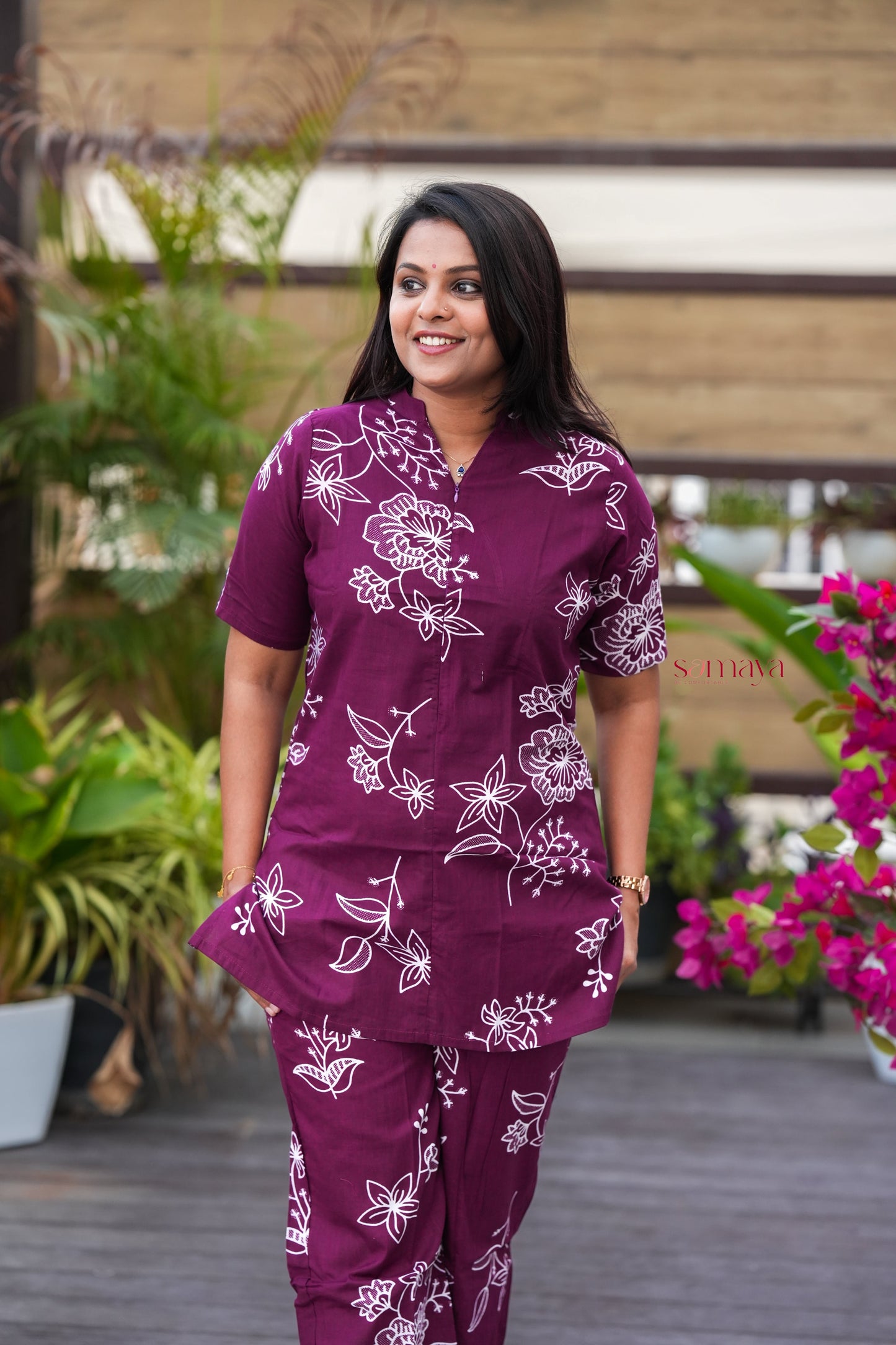 Theera - wine  day to night  Co-ord Set