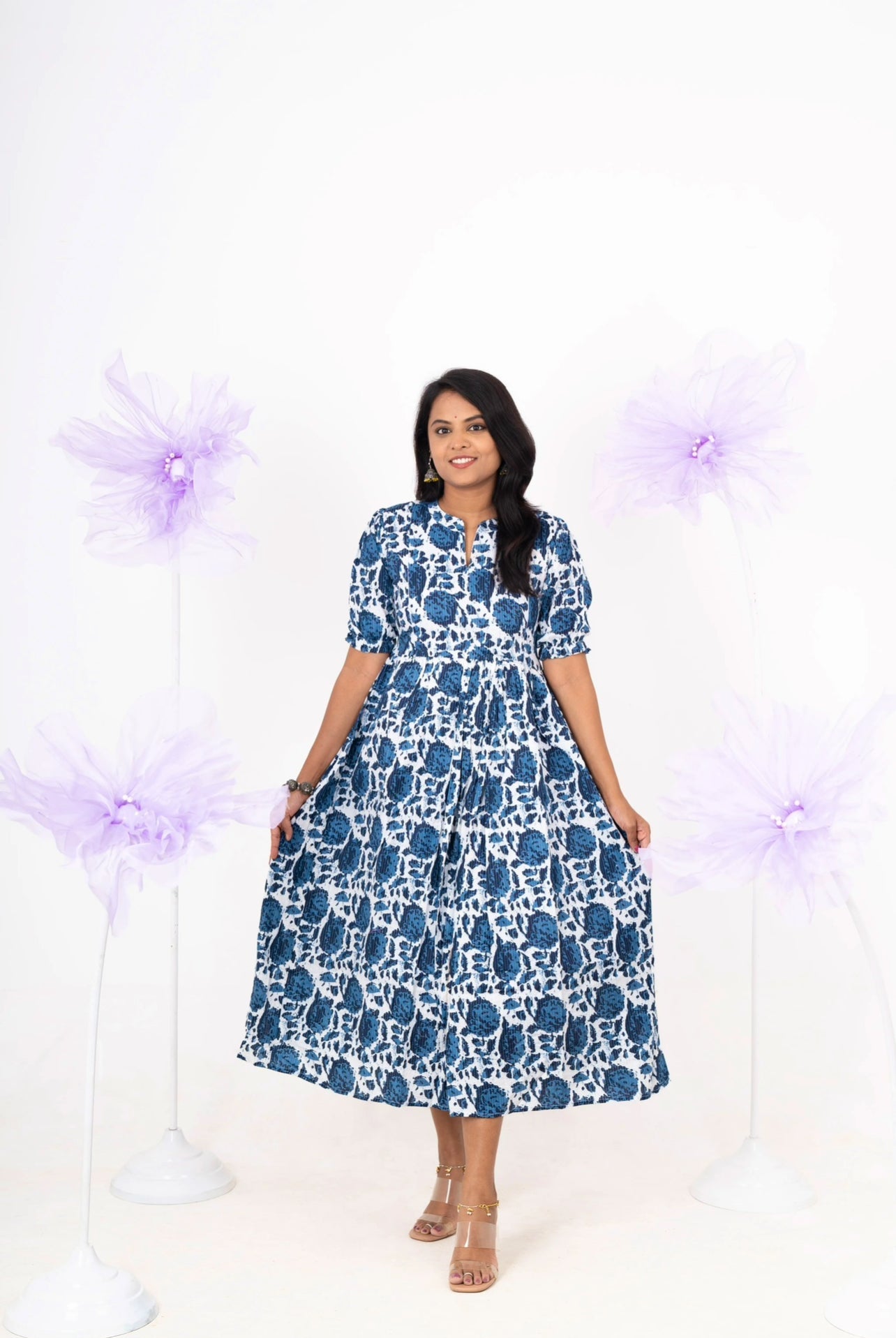 Anya casual  Dress With Lining Non-Maternity & Feeding-Friendly Dress