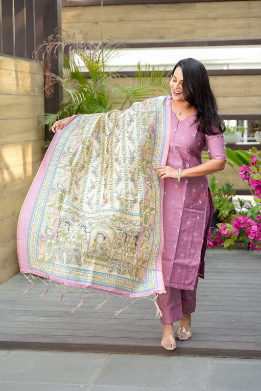 Swathi 3 piece raw silk suit set with Dupatta( pre order )