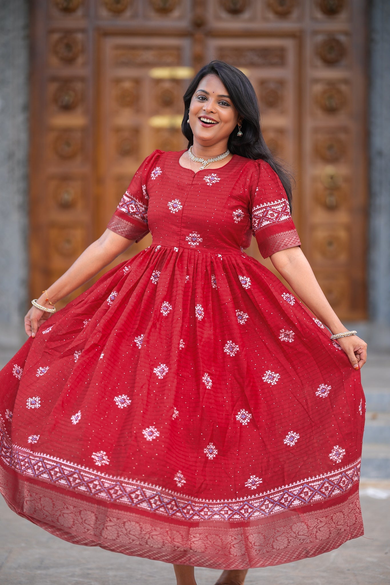 Renuga festive Maxi Dress with Lining ( ready to dispatch)