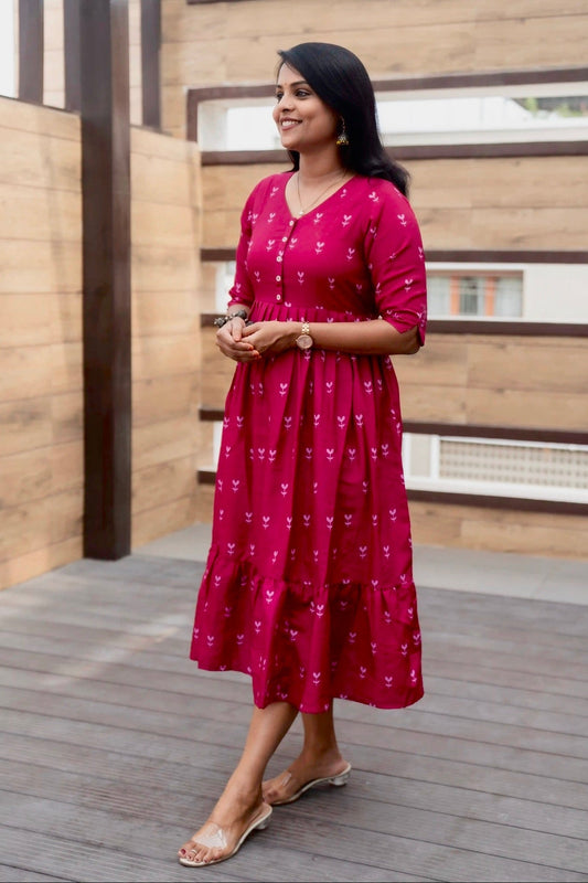 Pink Day to Night Dress Without Lining