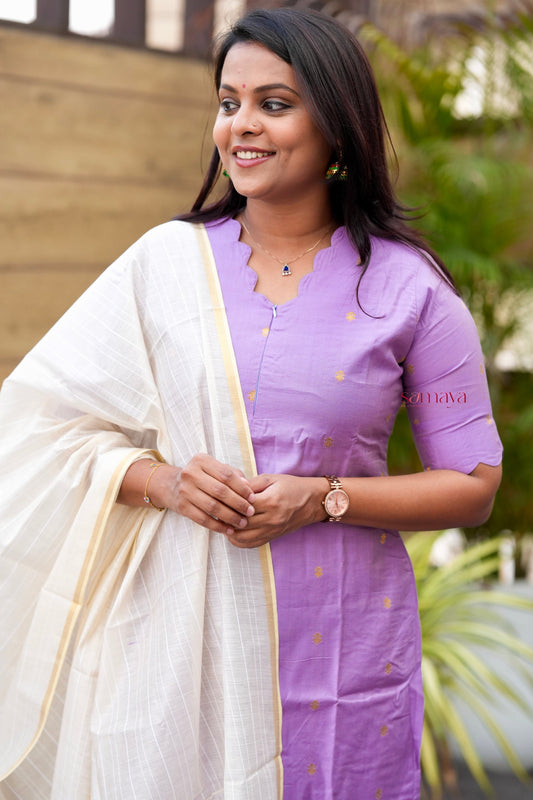 Kadhal raw silk kurta with dupptta ( ready to dispatch)set of 2