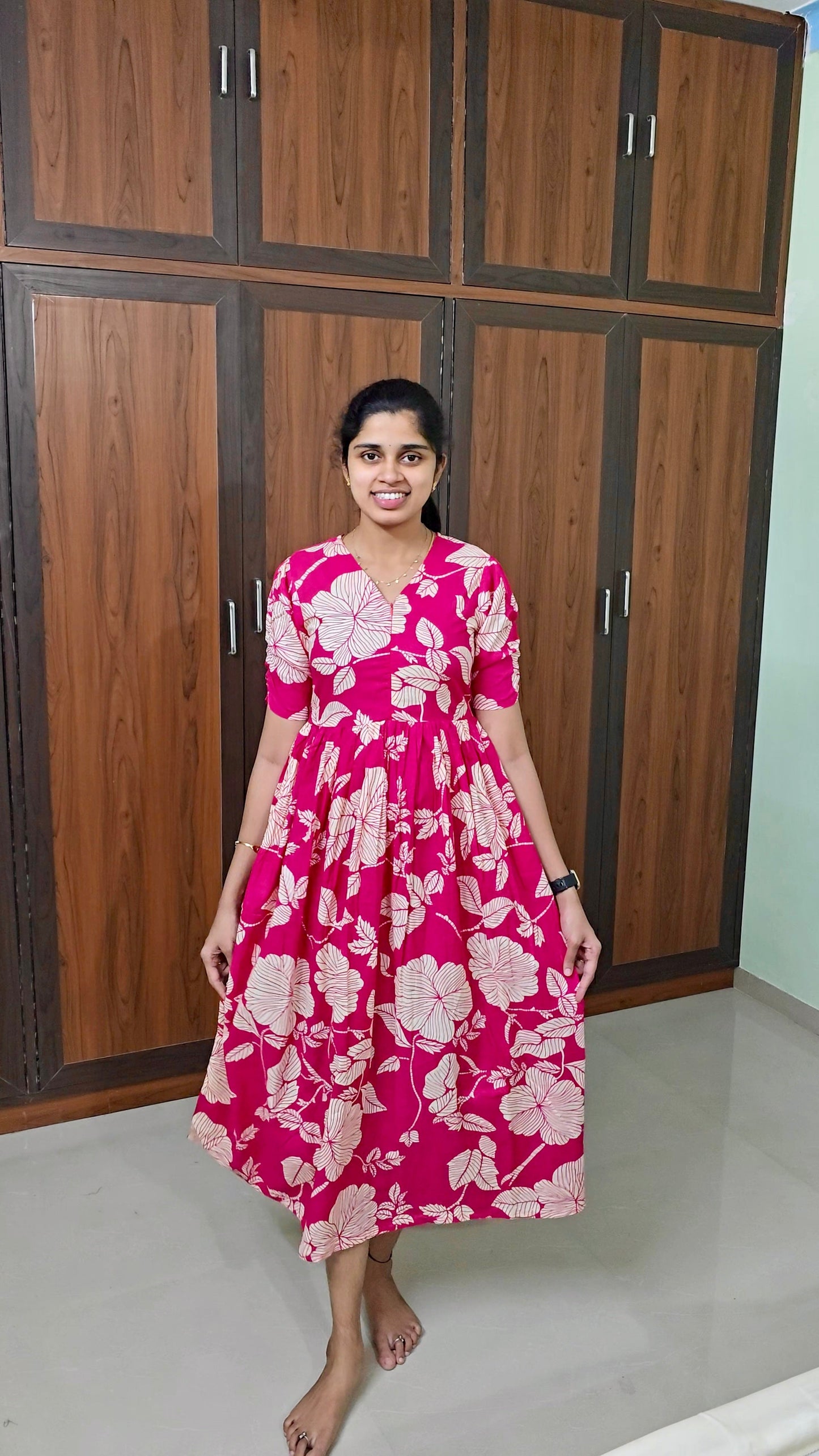 Pink day to night dress without lining