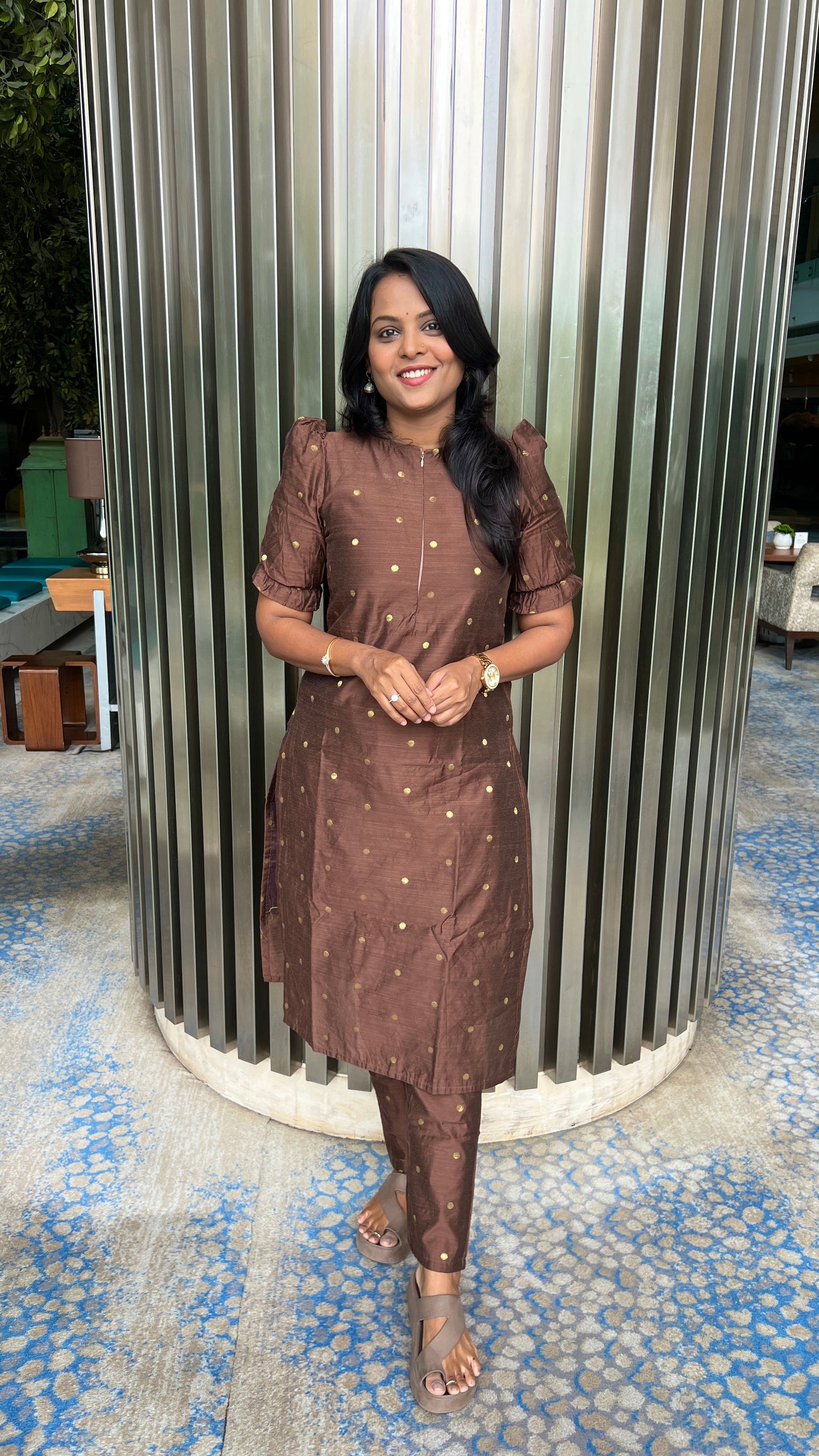 Samantha  inspired 3 piece raw silk suit set with dupptta