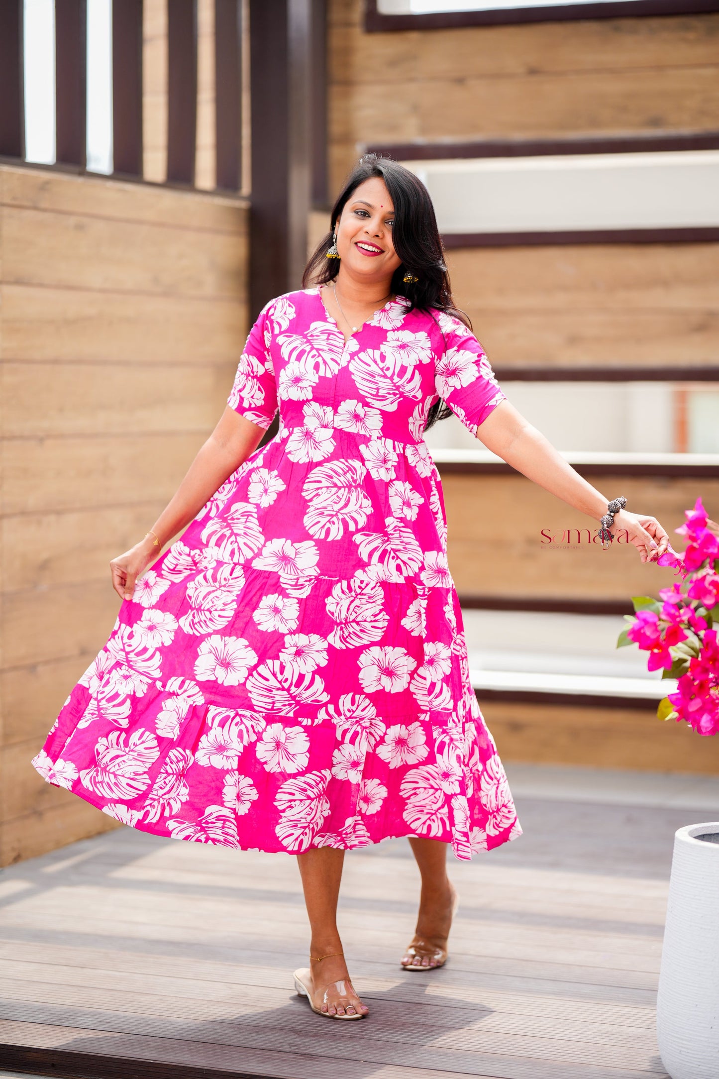 Rose day to night dress without lining