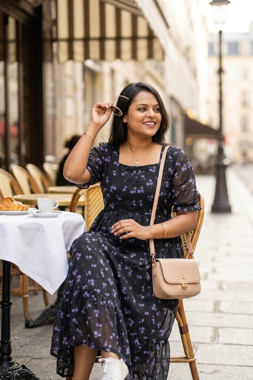 Shri georgette casual  Dress With Lining ( No-Iron Everyday Dress)