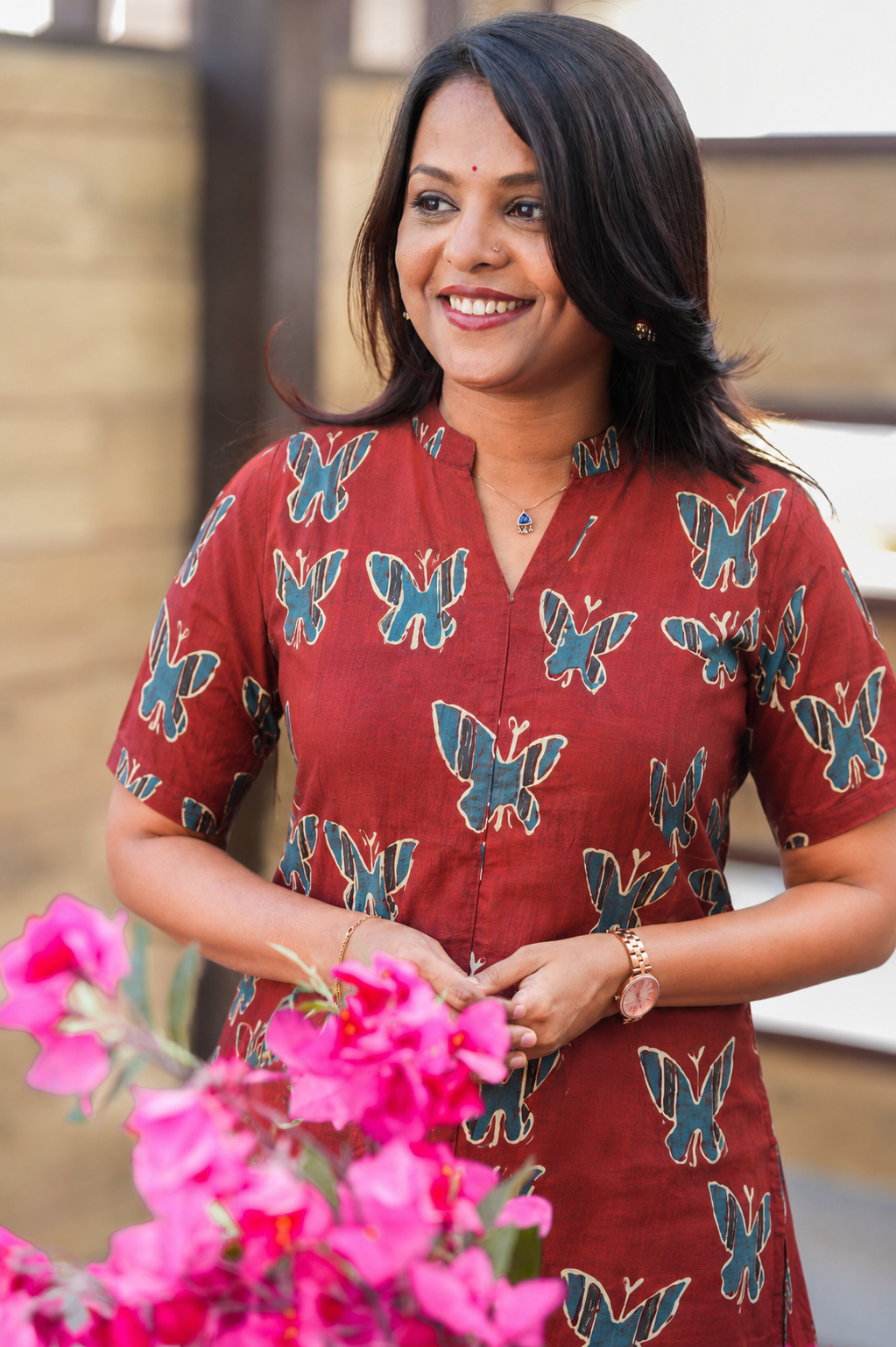 Theera-maroon butterfly day to night  Co-ord Set